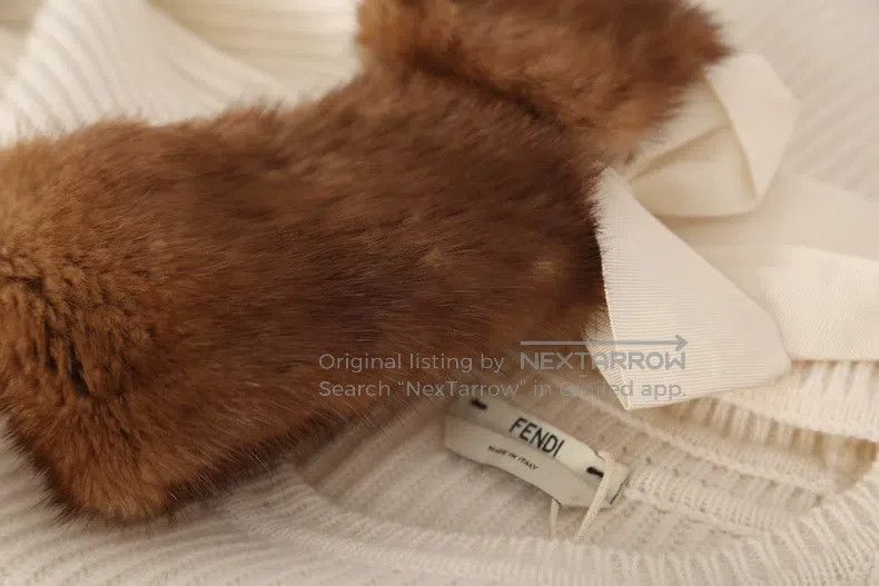 Fendi Fendi Cashmere blended with mink fur knitted sweater Size XS / US 0-2 / IT 36-38 - 6 Thumbnail