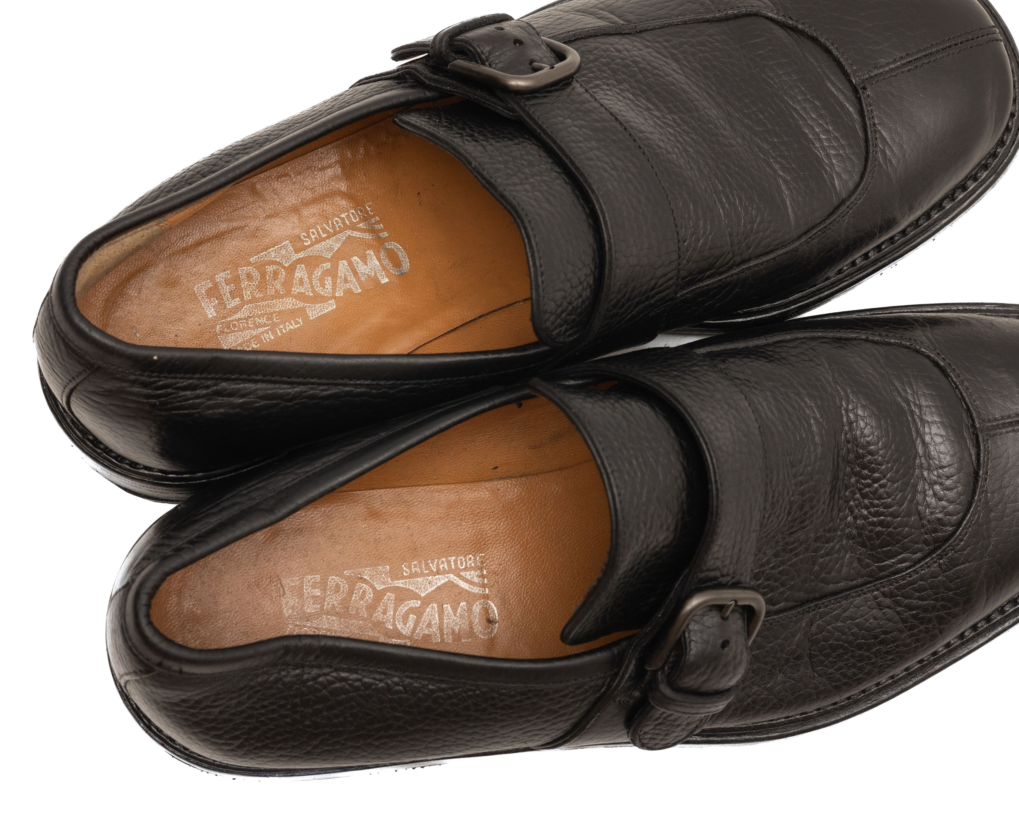 Salvatore Ferragamo SALVATORE FERRAGAMO Vintage Grained Leather Monks Size US 8.5 / EU 41-42 - 9 Thumbnail