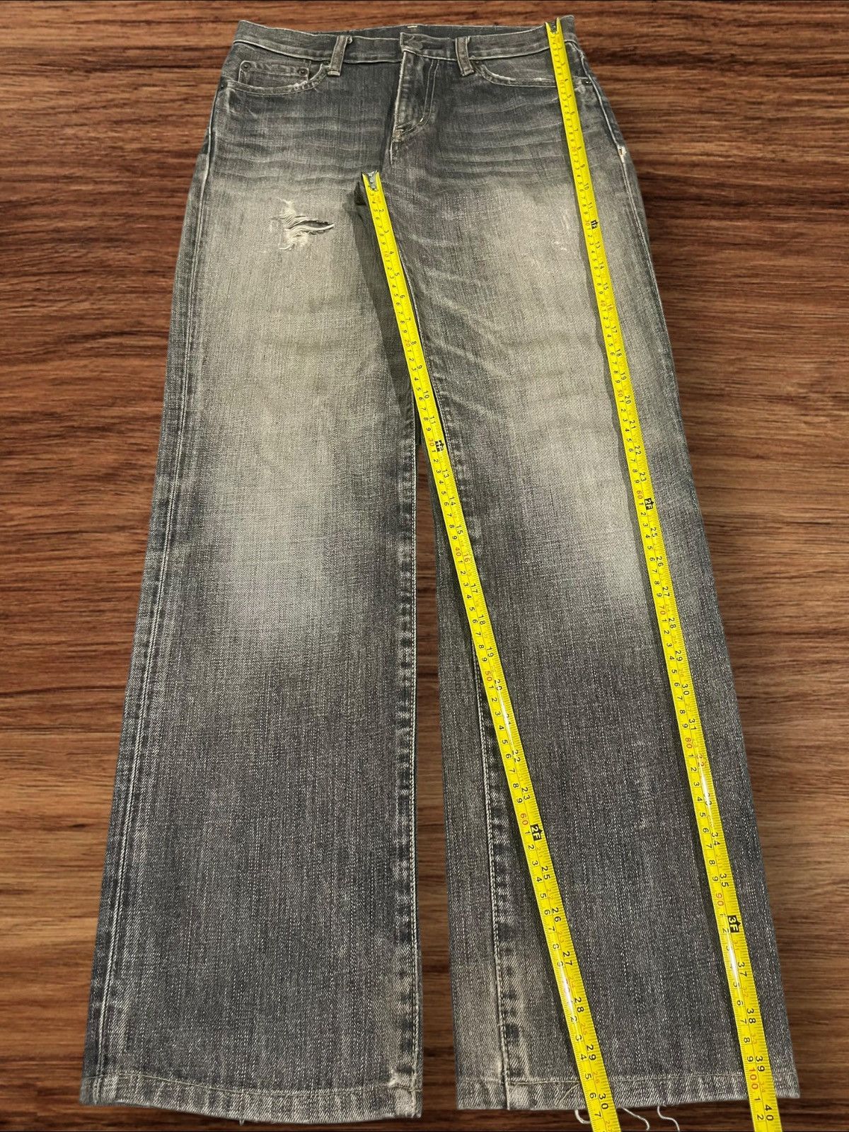 Japanese Brand × Jun Takahashi × Uniqlo Vintage Japanese Brand Uniqlo Rusty Grey Washed Frayed Jeans Size US 28 / EU 44 - 11 Thumbnail