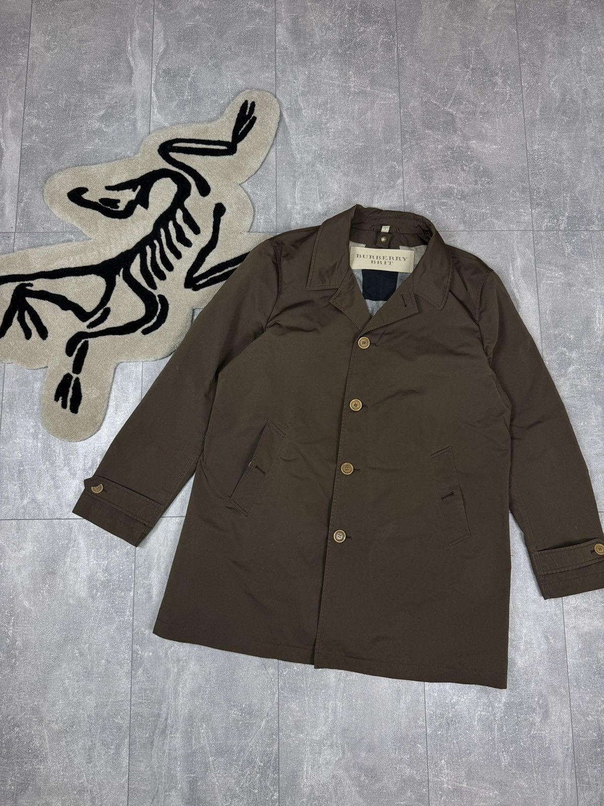 Burberry × Vintage Mens Burberry Brit brown coat trench jacket luxury brown Size US XL / EU 56 / 4 - 1 Thumbnail