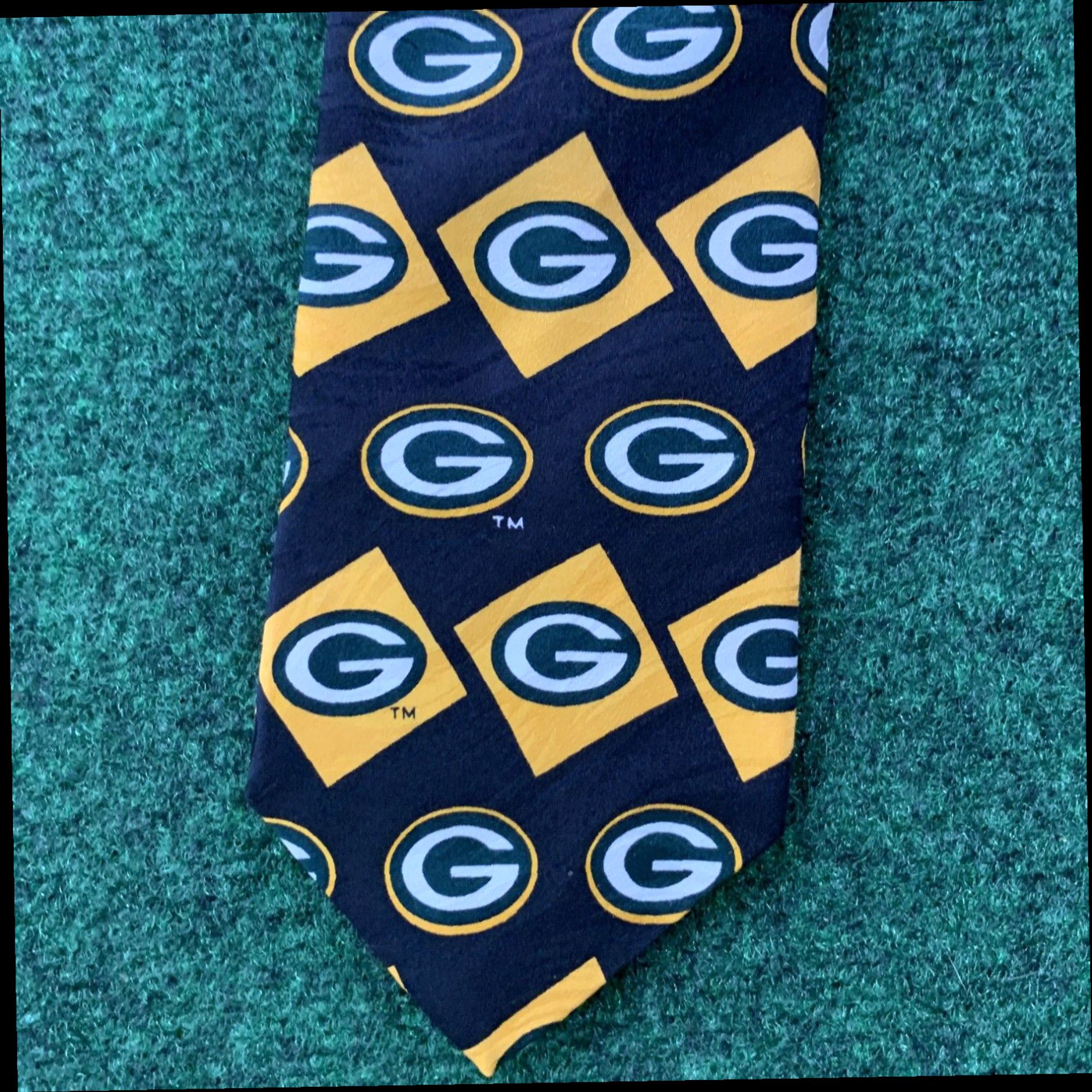 Vintage Vintage Green Bay Packers RM Sport 100% Silk Mens Neck Tie Made in the USA 1995 Size ONE SIZE - 2 Thumbnail