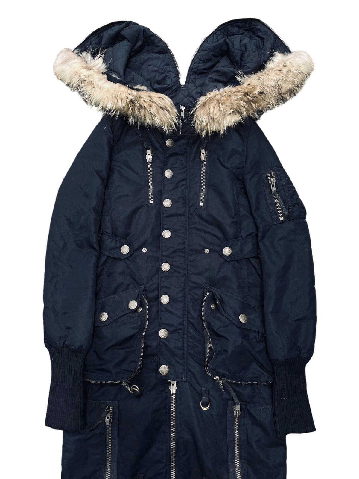14th Addiction 2000s SLY - Fur Hoodie Extra Long Cargo Jacket Size US S / EU 44-46 / 1 - 12 Thumbnail