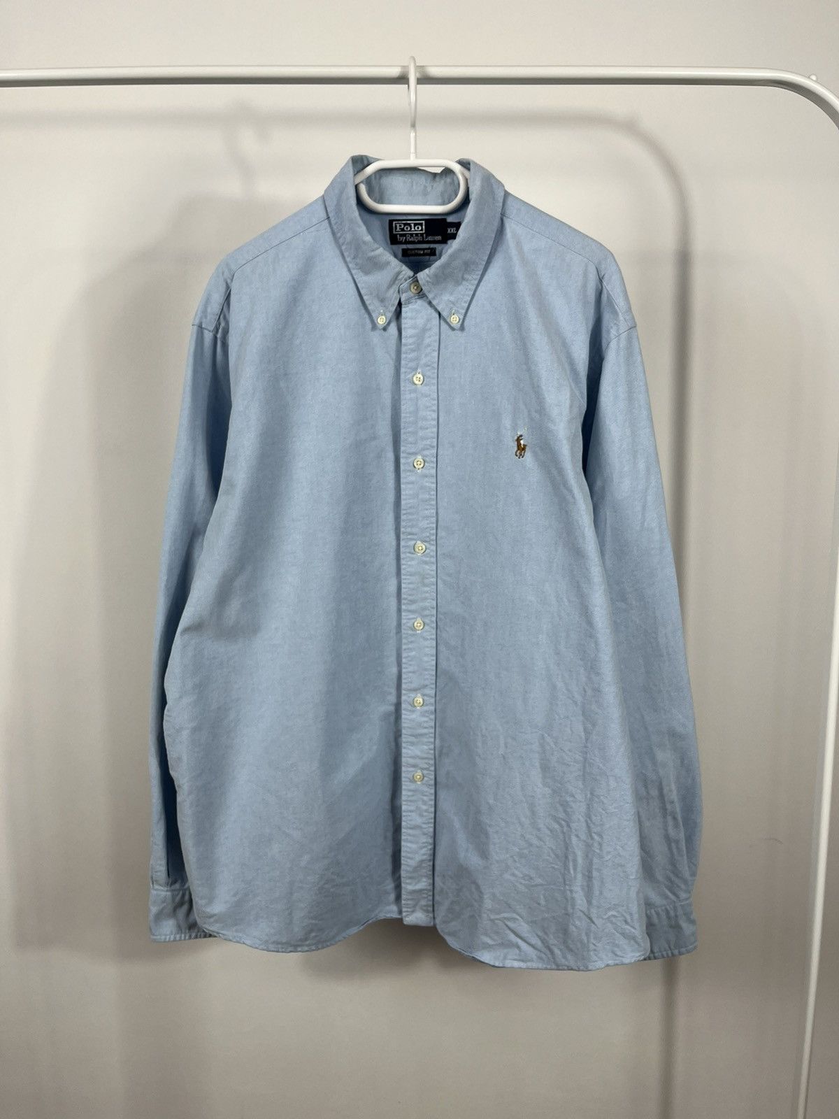 Polo Ralph Lauren × Ralph Lauren × Vintage XXl Vintage Polo Ralph Lauren Blue Button Up Shirt Size US XXL / EU 58 / 5 - 1 Thumbnail