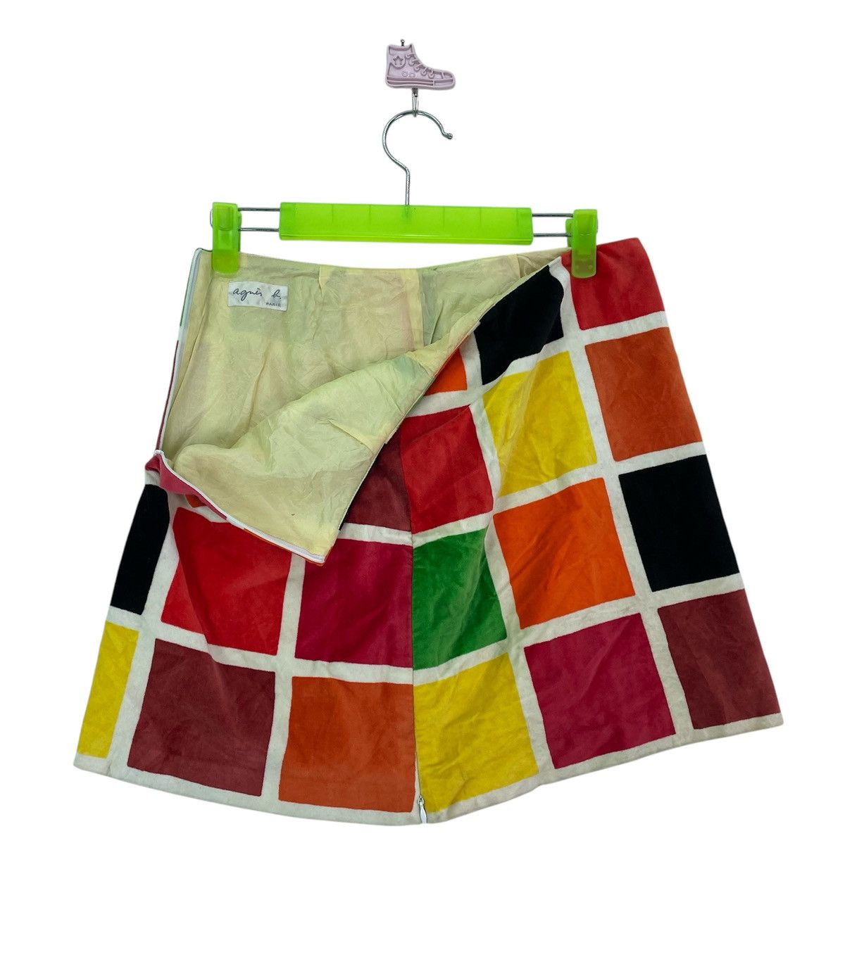 agnes b. Vtg 90s Agnes B colorway mini skirt light velvet Size 28" / US 6 / IT 42 - 5 Thumbnail
