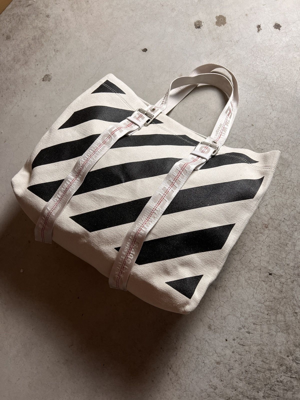 Off-White Off-White Tote Bag Canvas/Linen - Black/White Size ONE SIZE - 2 Thumbnail