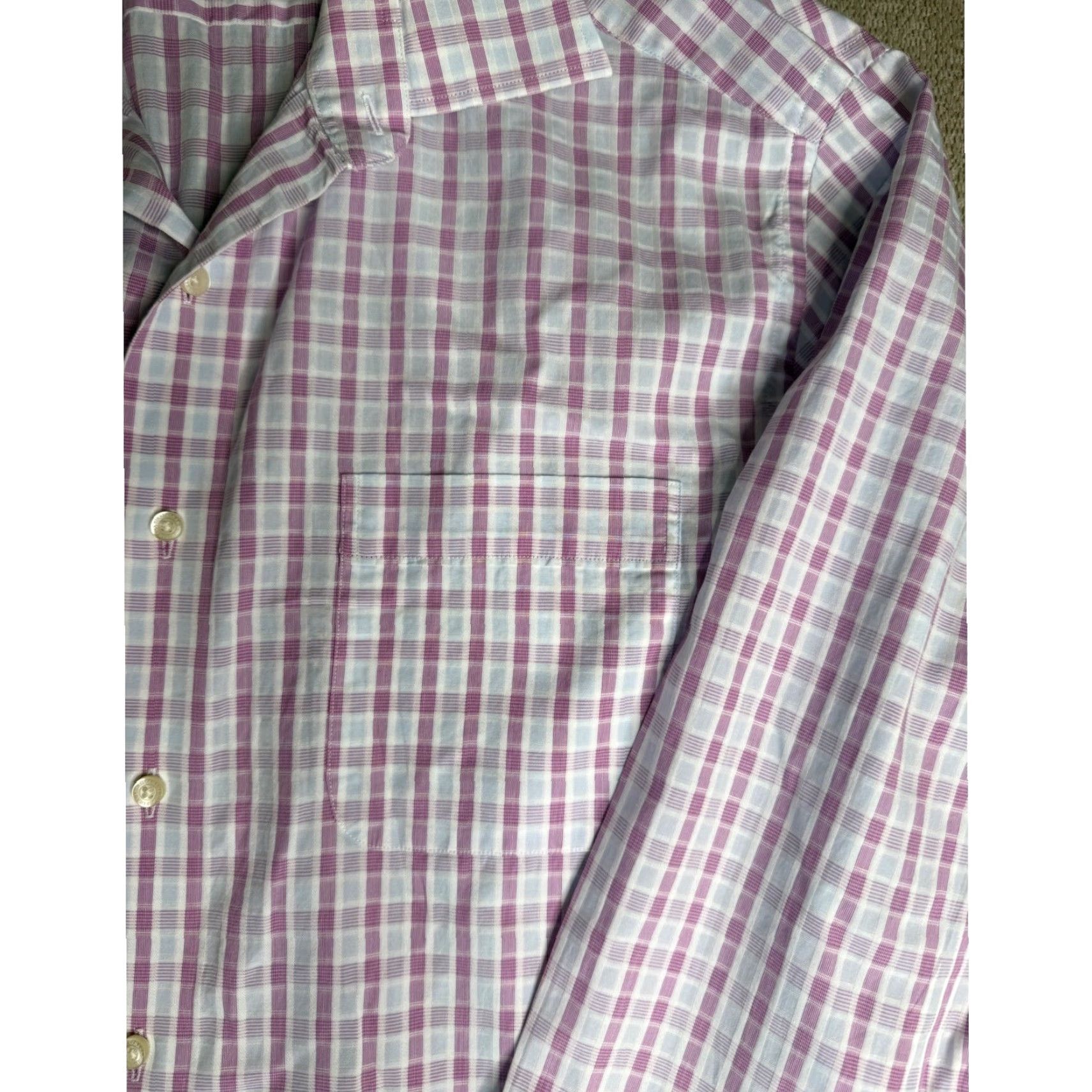 Tommy Bahama Tommy Bahama Dress Shirt Mens 16.5 36/37 Purple Plaid Long Sleeve Button-Down Size 46R - 4 Thumbnail