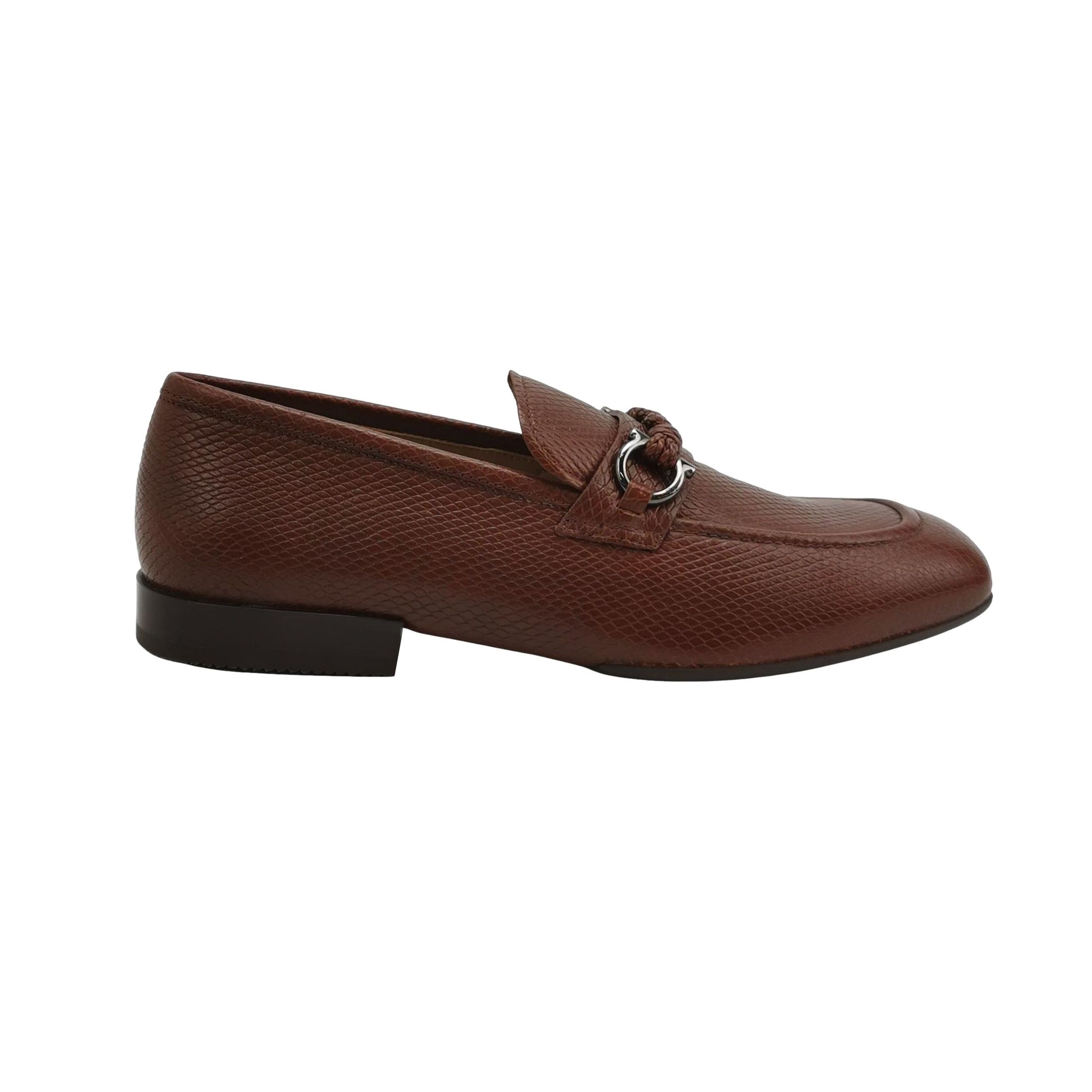 Salvatore Ferragamo Salvatore Ferragamo Pago Gancini Deer Leather Loafers 41.5 Size US 8 / EU 41 - 1 Thumbnail