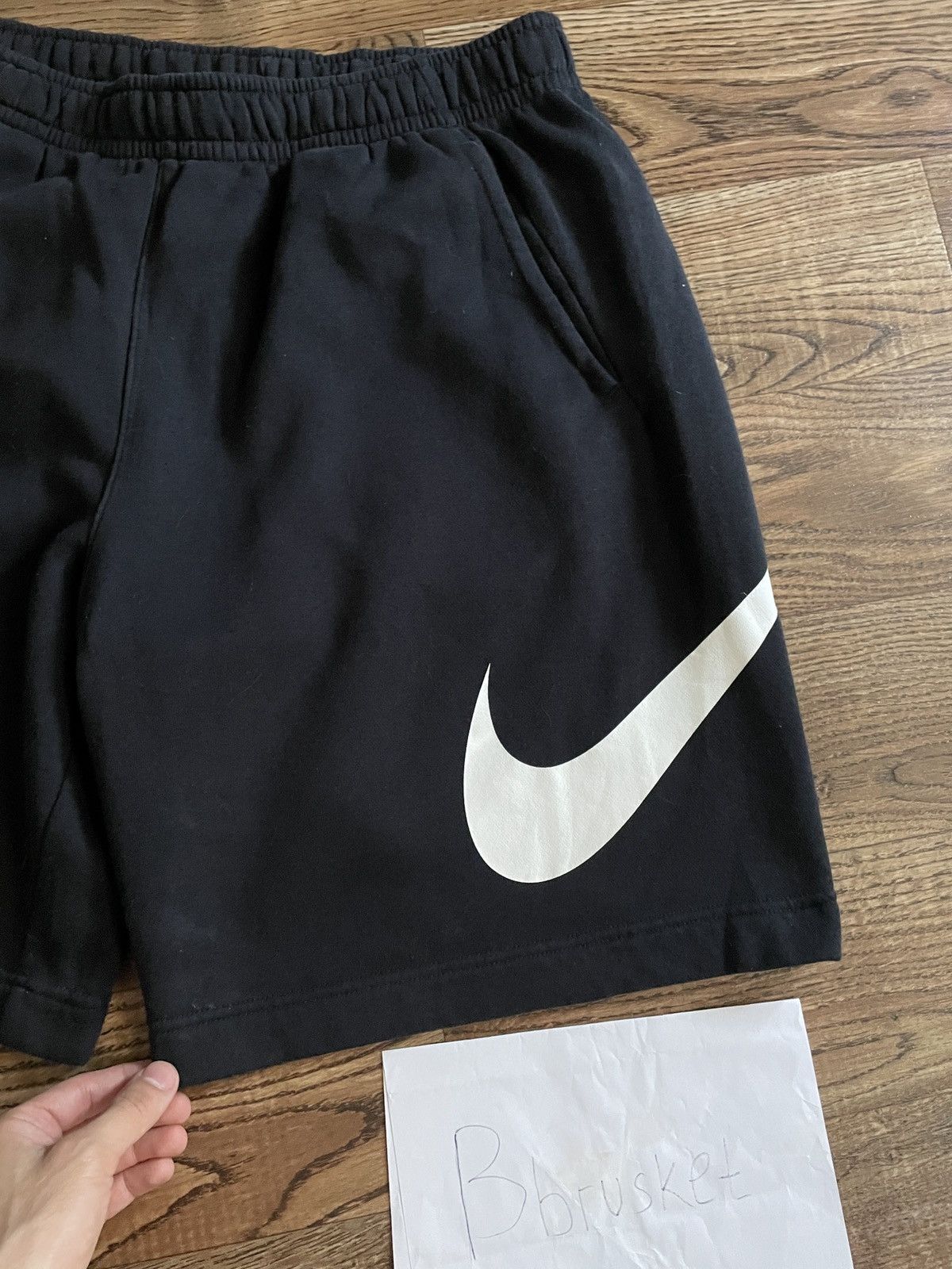 Nike Nike Big Swoosh Shorts Black large vintage sportswear Size US 33 - 9 Thumbnail