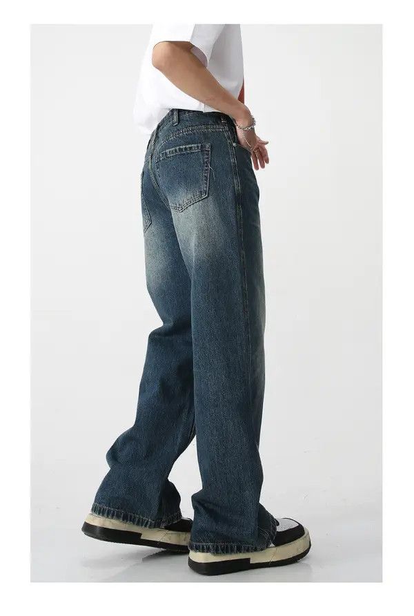 Japanese Brand Miki American blue washed vintage loose wide-leg jeans Size US 32 / EU 48 - 4 Thumbnail