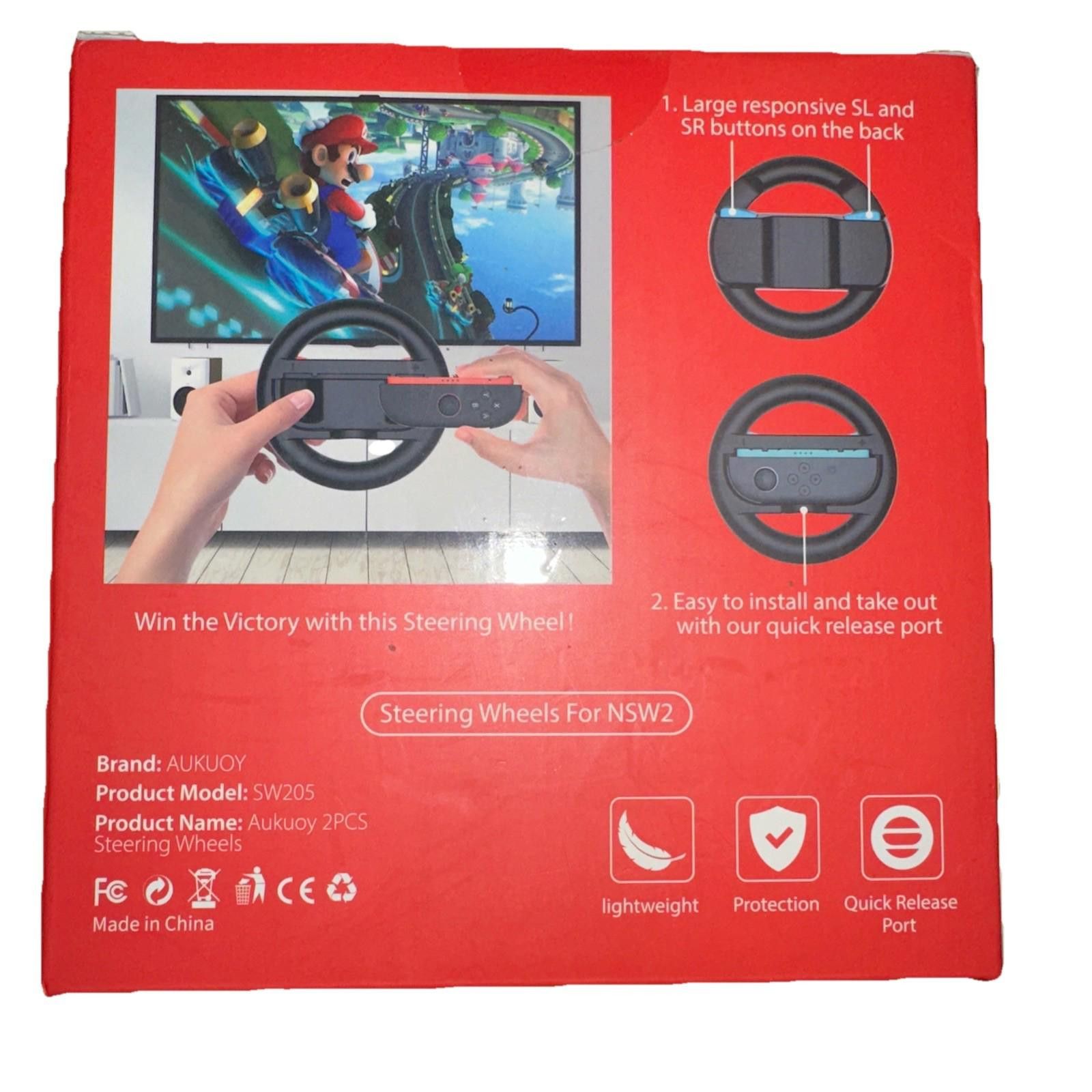 Other Nintendo Switch 2 Steering Wheel set of two wheels Aukuoy Size ONE SIZE - 2 Thumbnail