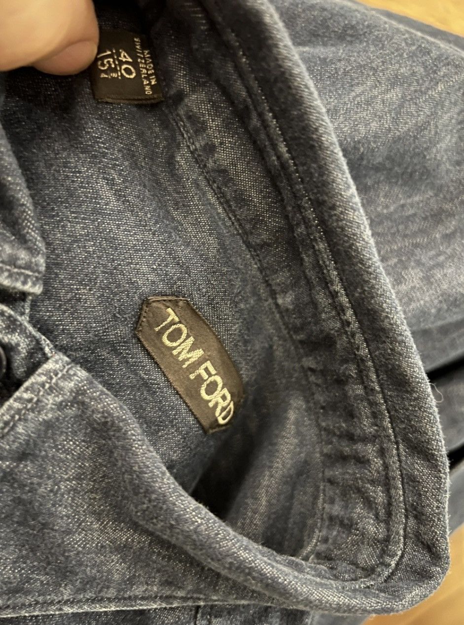 Tom Ford TOM FORD denim shirt navy medium 15.3/4 40 Size US M / EU 48-50 / 2 - 7 Thumbnail