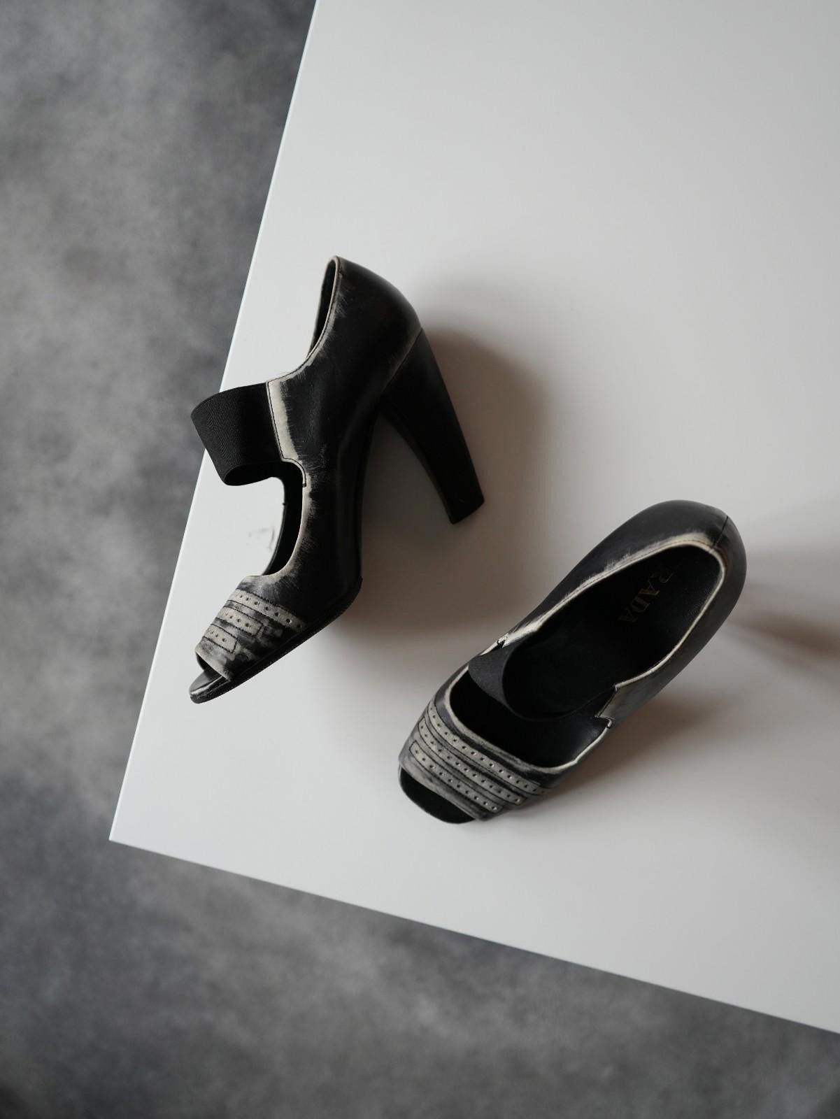 Prada FW 2007 Prada Distressed Leather Strap Open Toe Heel Pumps Size US 7 / IT 37 - 8 Thumbnail
