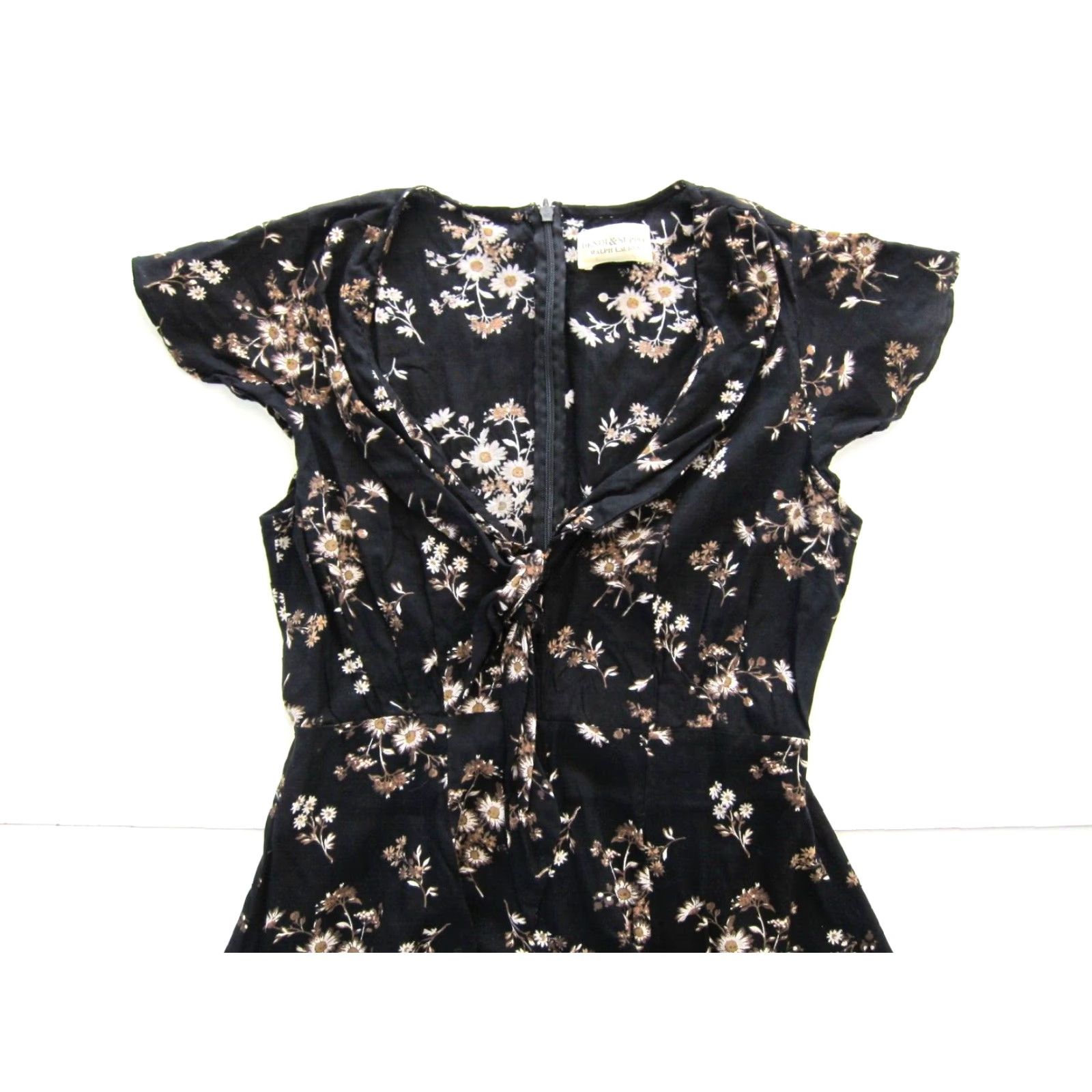 Ralph Lauren Ralph Lauren Denim & Supply Cap Sleeve Sun Dress 100% Rayon Black Floral Kaftan Maxi Shift Sundress Women M- Color Black Size M / US 6-8 / IT 42-44 - 3 Thumbnail