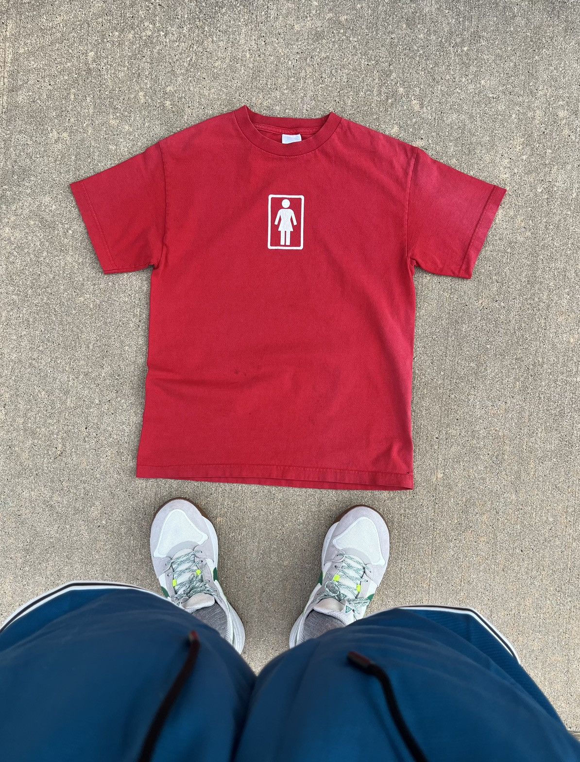 image of Y2K Girl Skateboards Faded T-Shirt in Faded Red, Men's (Size Medium)
