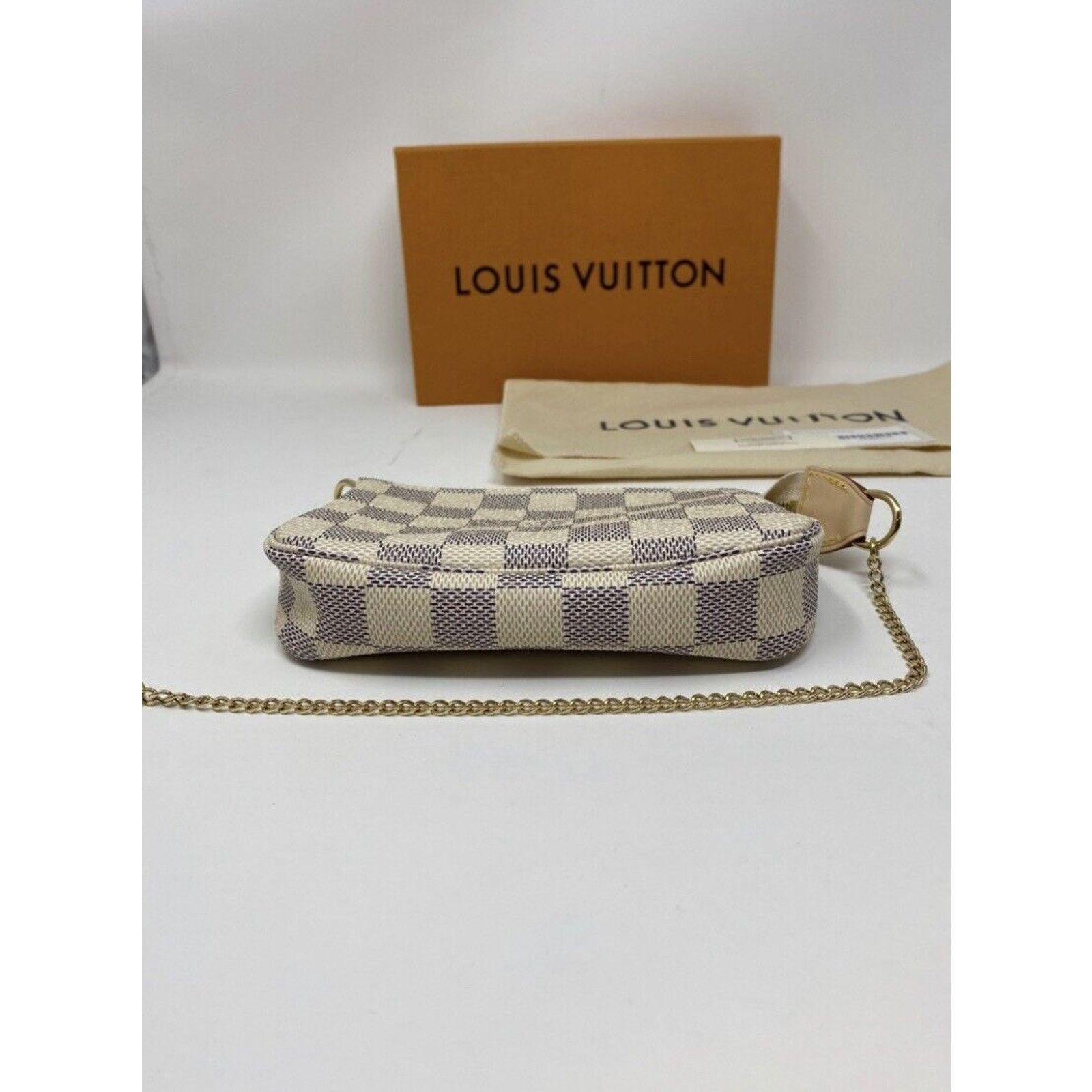 Louis Vuitton NEW LOUIS VUITTON Mini Pochette Accessoire Pouch Damier Azur Size ONE SIZE - 8 Thumbnail