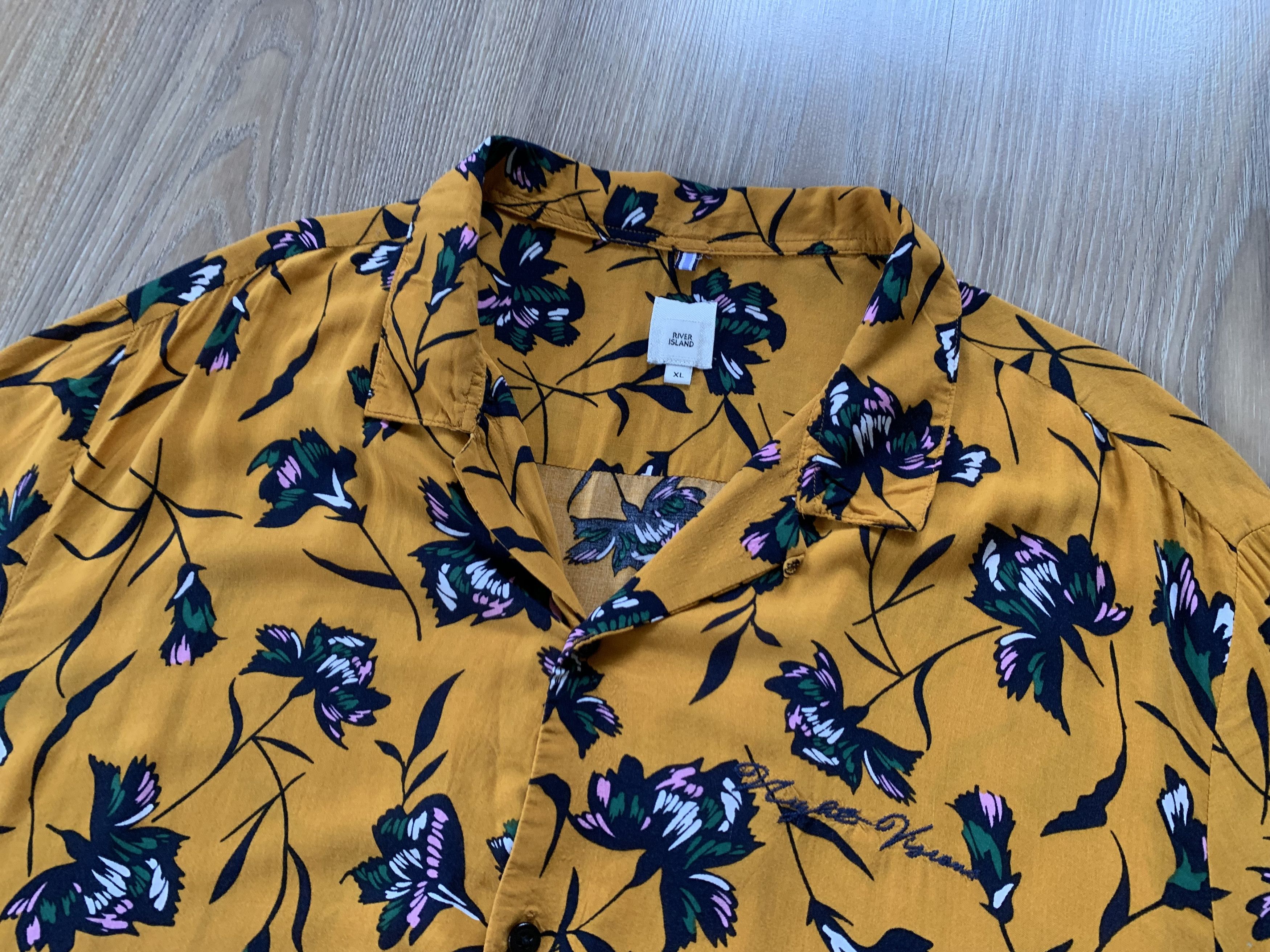 River Island River Island Flower Printed Hawaiian Shirt Size US XL / EU 56 / 4 - 4 Thumbnail