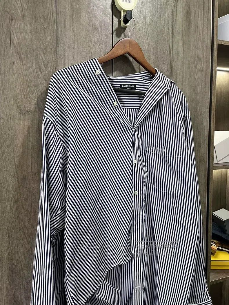 Balenciaga Balenciaga Striped Loose Fit Shirt Size US XXS / EU 40 - 1 Thumbnail