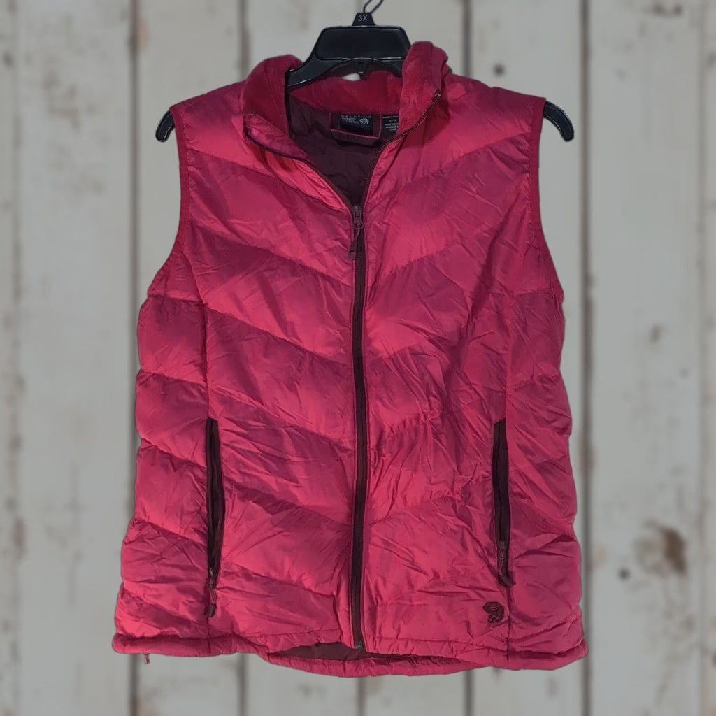 Mountain Hardwear VINTAGE Mountain Hardwear Pink Down Puffer Vest Women's XL Nylon Casual Winter Fall Quilted Zipper Size XL / US 12-14 / IT 48-50 - 1 Thumbnail