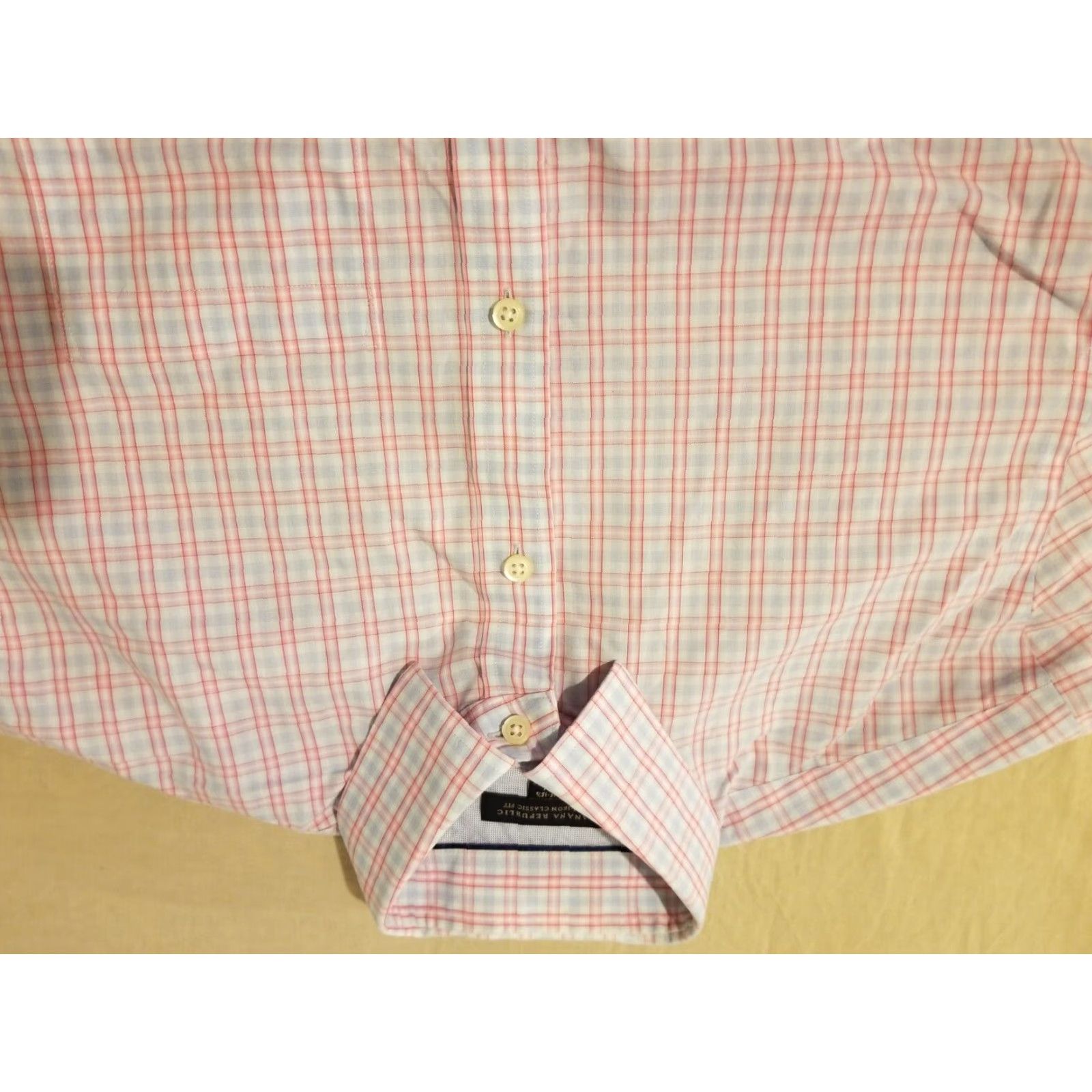 Banana Republic Banana Republic Dress Shirt Mens Pink 15.5 15 1/2 M Medium Cotton Size 40R - 2 Thumbnail