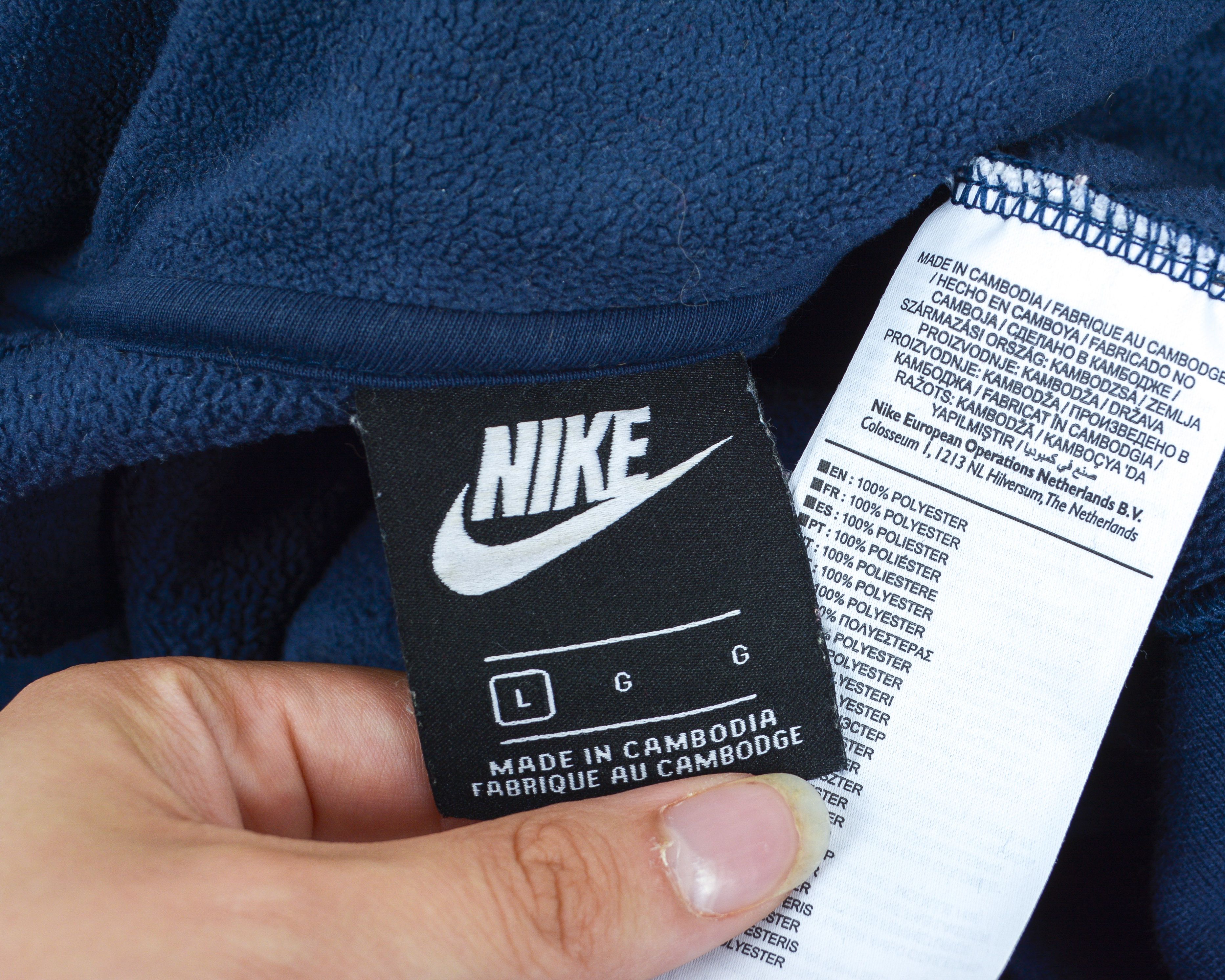 Nike Half Zip Borg Sweat In Navy L Fleece Jumper Pullover Size US L / EU 52-54 / 3 - 7 Thumbnail