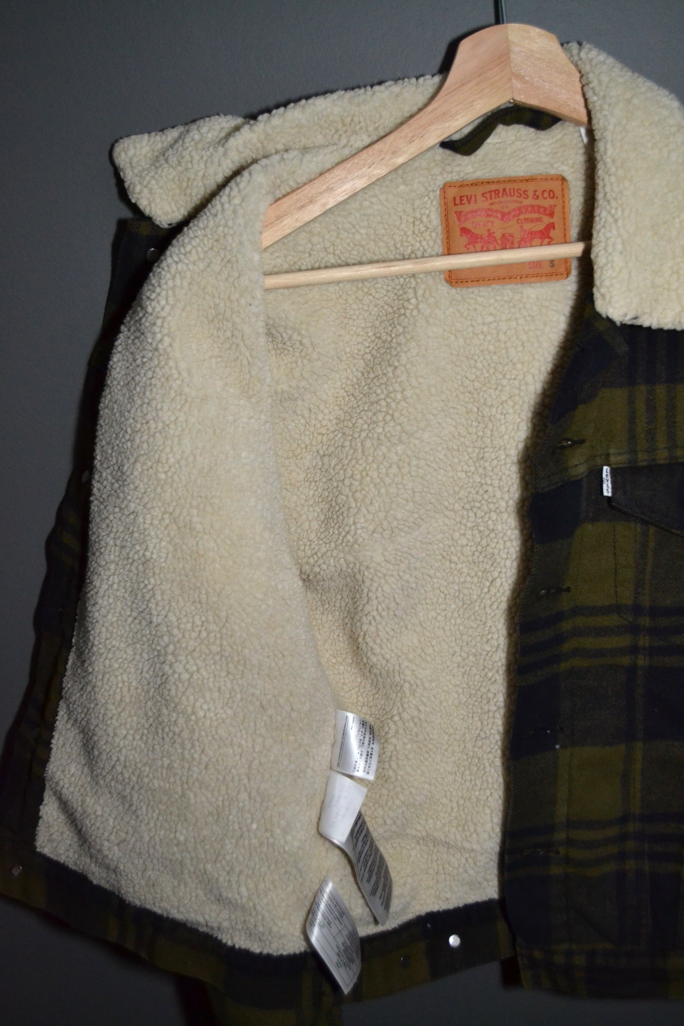 Levi's Levi's Sherpa Trucker Jacket Green Small Check Size US S / EU 44-46 / 1 - 9 Thumbnail
