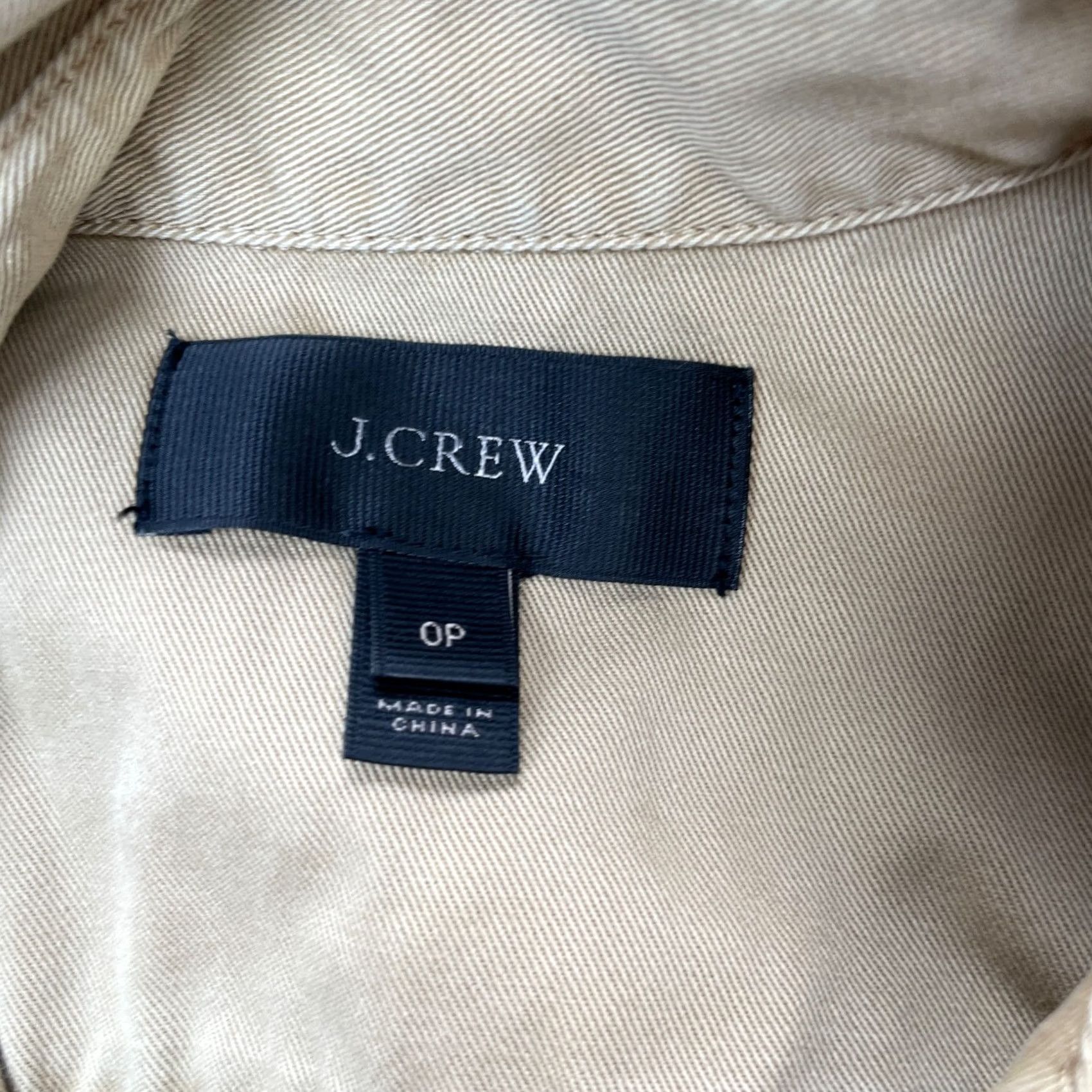 J.Crew J.CREW Jacket Womens 0 Petite Beige Overcoat Cotton Belted Waist Button Front Size XS / US 0-2 / IT 36-38 - 3 Thumbnail