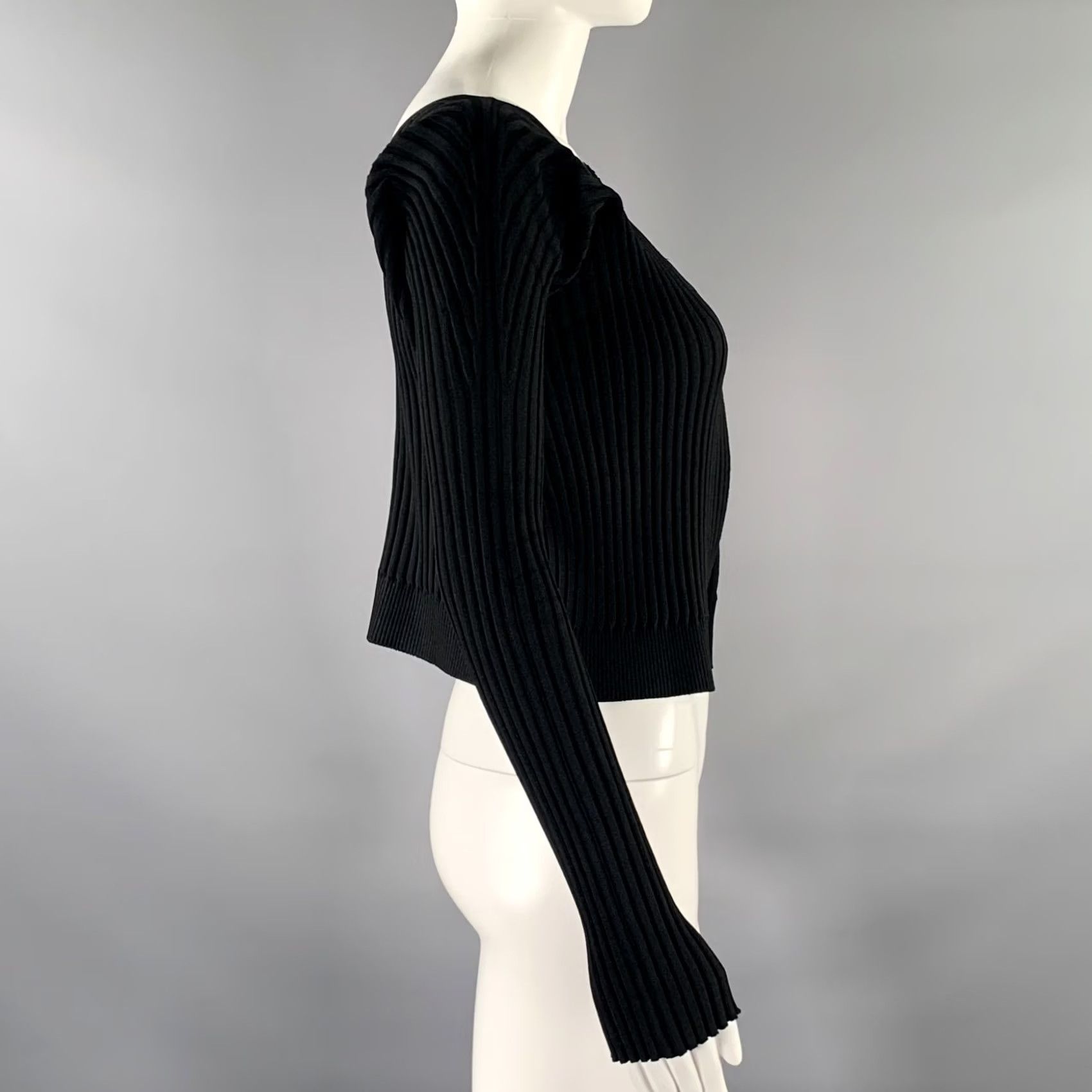 Jacquemus JACQUEMUS Casual Top Size 2 Black Long Sleeve Viscose / Polyamide Size XS / US 0-2 / IT 36-38 - 3 Thumbnail