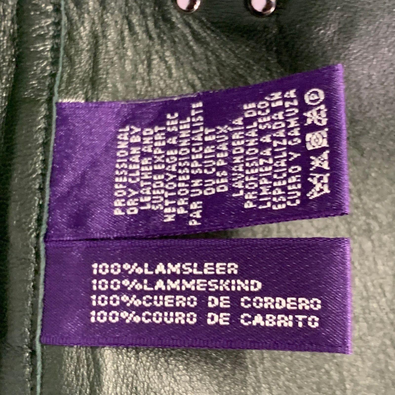 Ralph Lauren Kyler Green Moss Leather Lambskin Buckle Mini Skirt Size 27" / US 4 / IT 40 - 5 Thumbnail