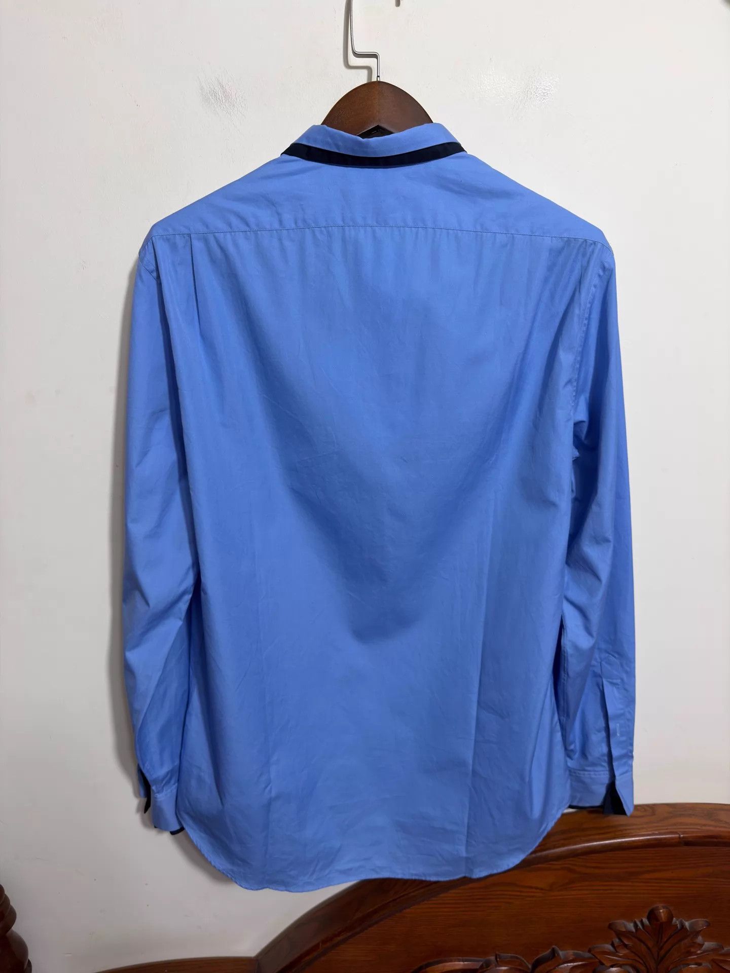 Alexander McQueen Alexander Mcqueen blue slim long sleeve shirt size 16 L Size US L / EU 52-54 / 3 - 2 Thumbnail