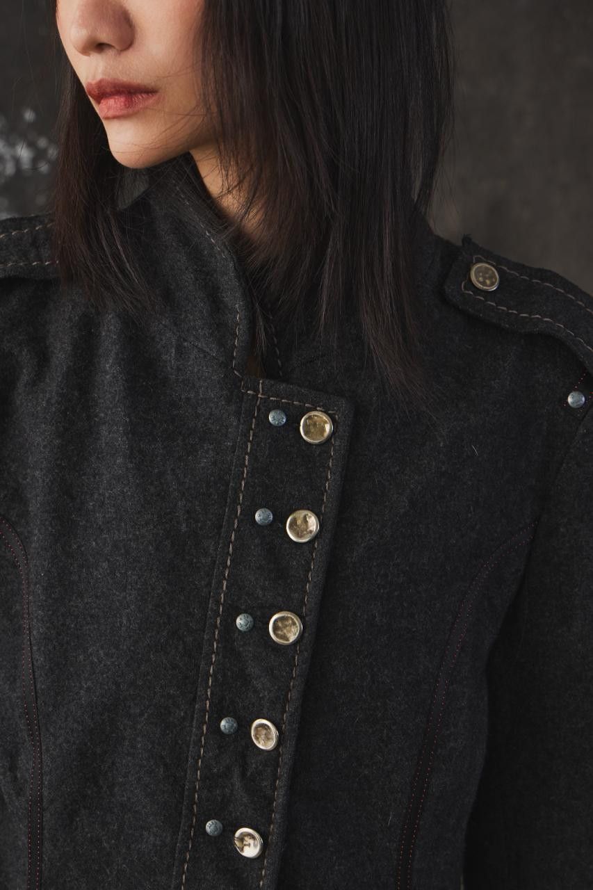 Marithe + Francois Girbaud Marithé + François Girbaud Wool Military Jacket Size M / US 6-8 / IT 42-44 - 7 Thumbnail
