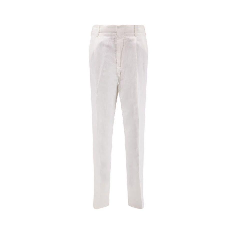BRUNELLO CUCINELLI White Linen/Cotton Trousers New & Authent