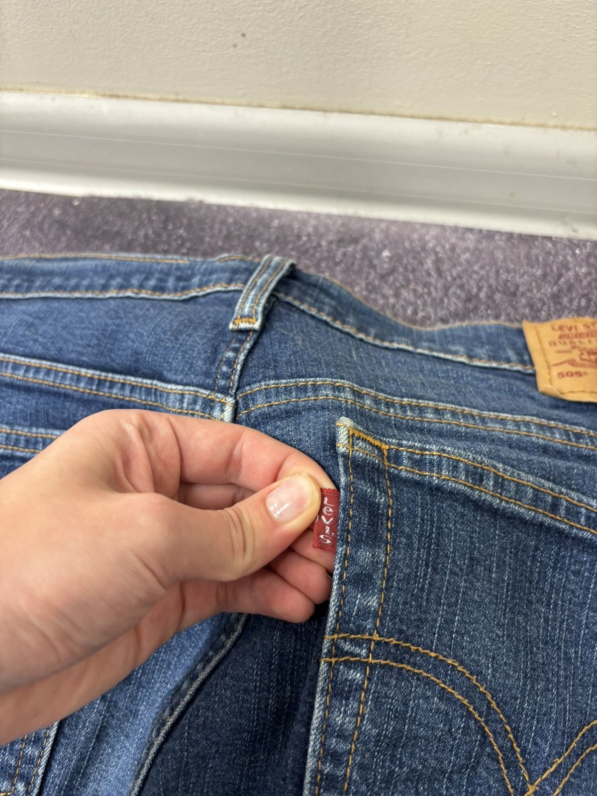 Levi's Vintage Levi’s 505 Paper Tag Straight Fit Blue Denim Jeans Size US 32 / EU 48 - 8 Thumbnail