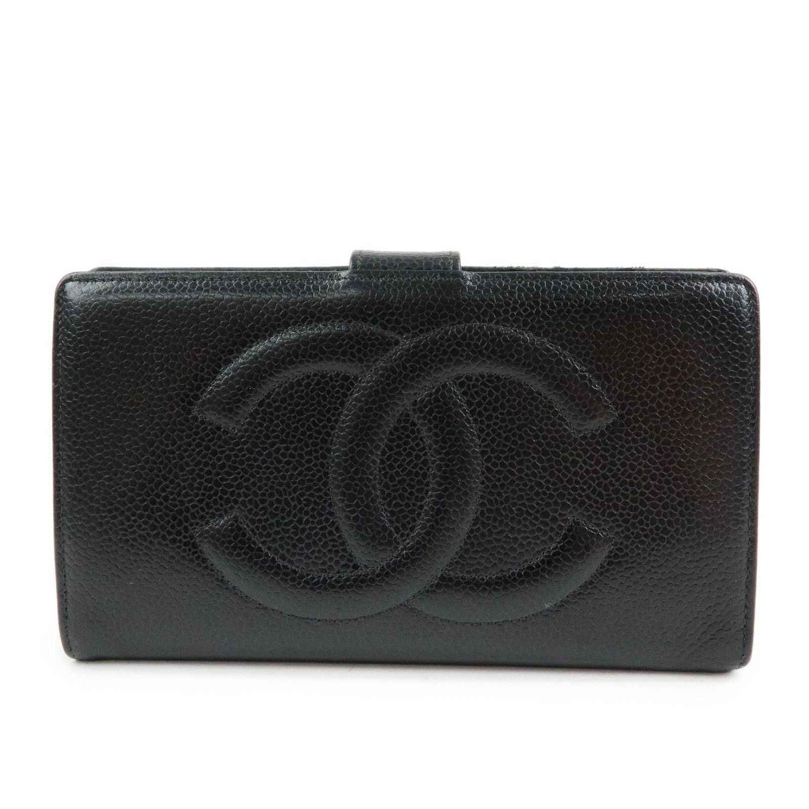 Chanel Chanel CC Logo Caviar Leather Wallet Black Size ONE SIZE - 1 Thumbnail