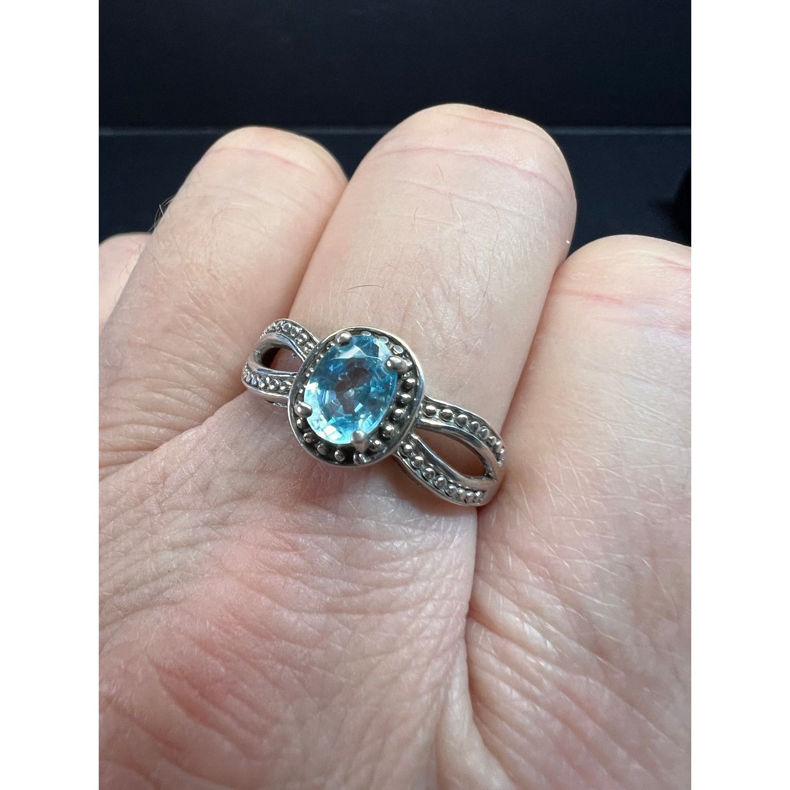 Other Blue topaz sterling silver ring size 9 Size ONE SIZE - 2 Thumbnail