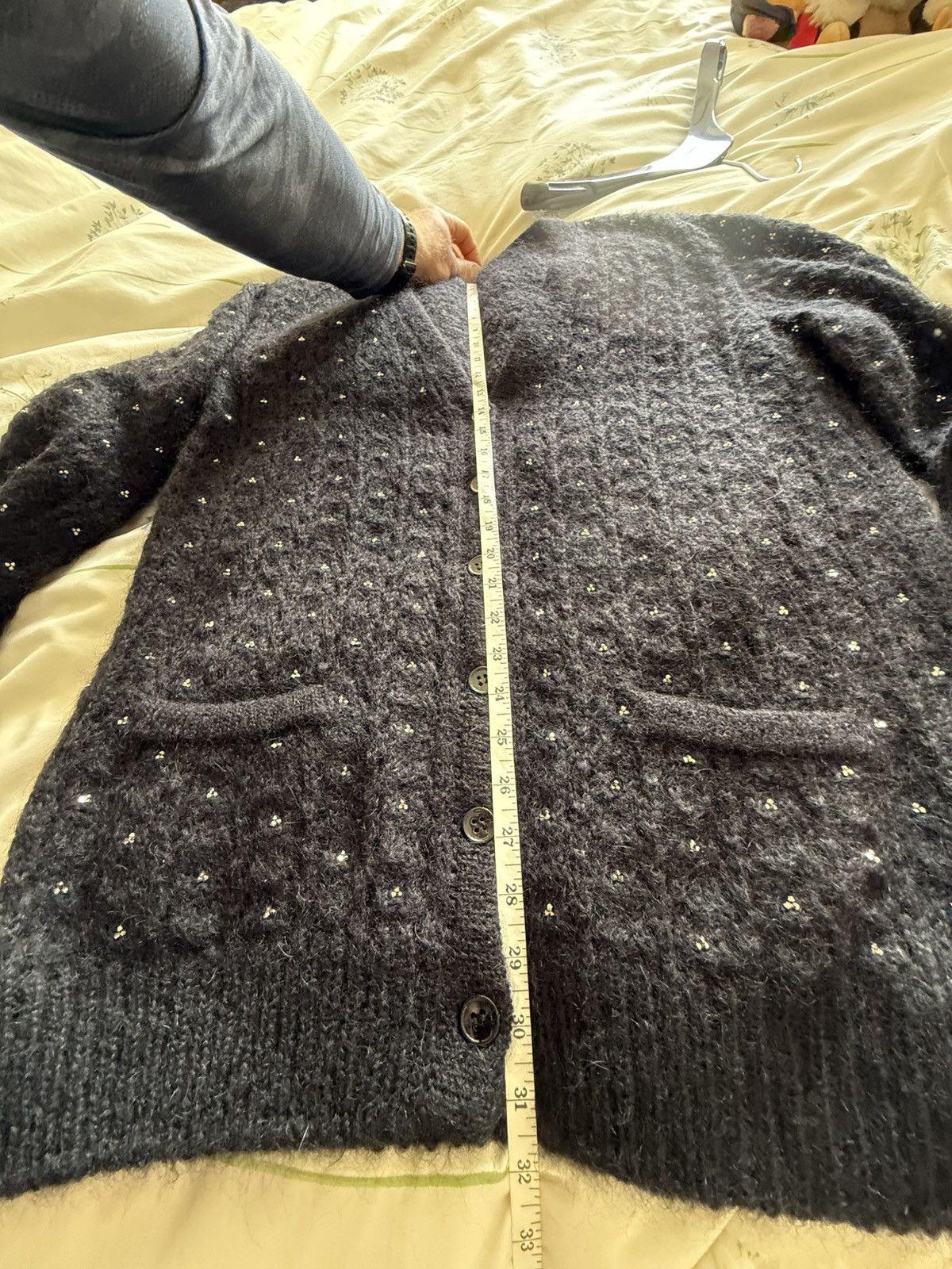 Saint Laurent Paris FW15 Saint Laurent studded mohair black cardigan glass Hedi Size US M / EU 48-50 / 2 - 5 Thumbnail