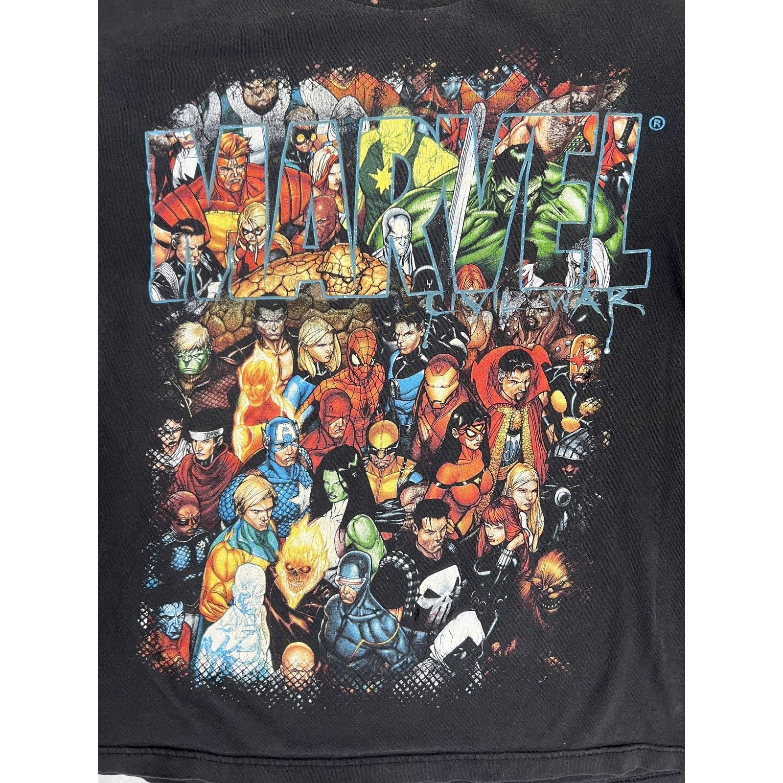 Marvel Comics Vintage Marvel T-Shirt Size M/L Black Civil War Heroes Mad E Size US M / EU 48-50 / 2 - 2 Thumbnail