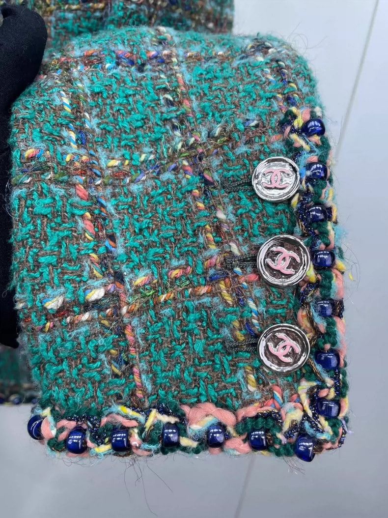 Chanel Chanel 23A The same green plaid jacket of Quan Zhilong 2504 Size XS / US 0-2 / IT 36-38 - 3 Thumbnail