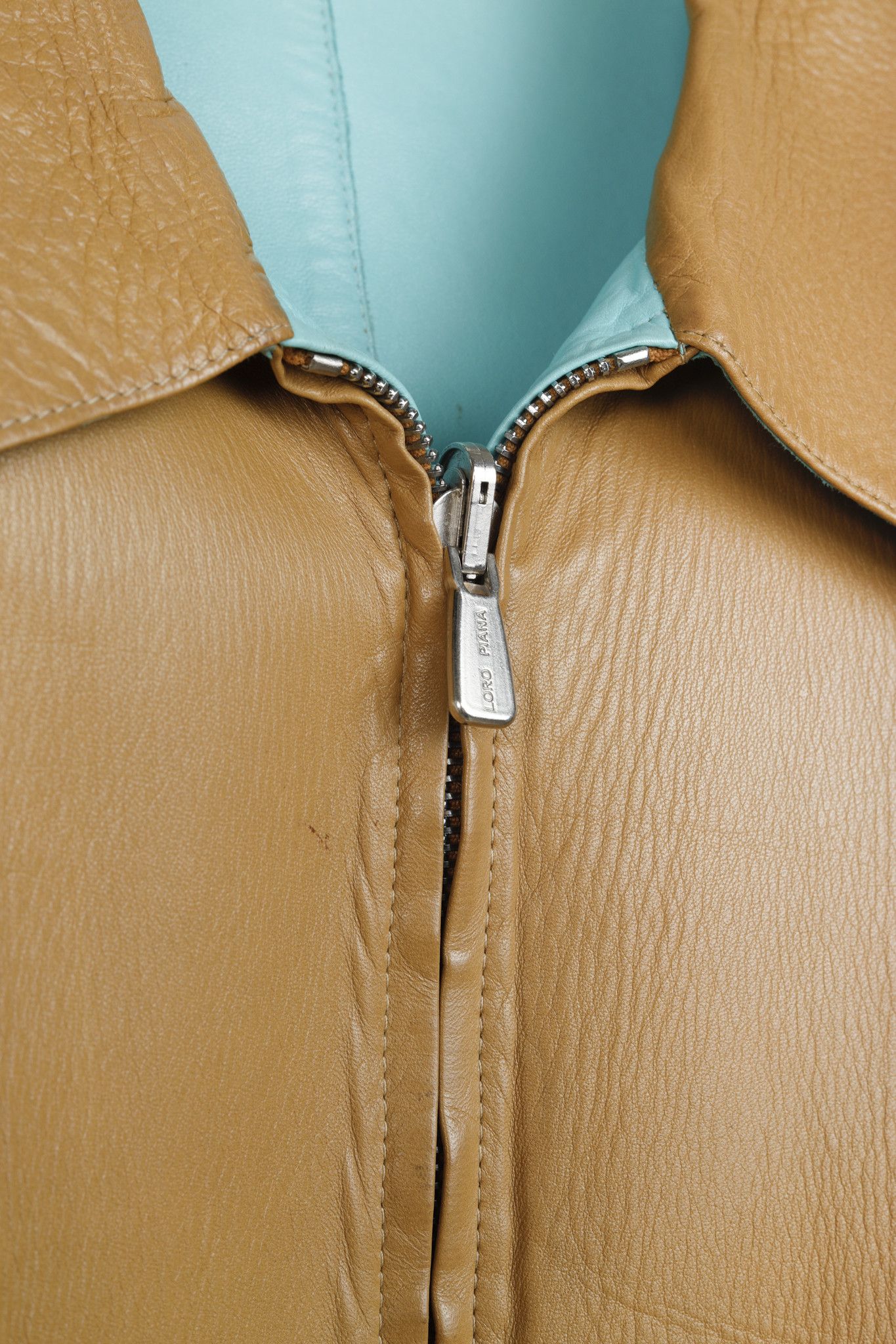 Loro Piana Loro Piana Tan Turquoise Reversible Leather Jacket Size L / US 10 / IT 46 - 13 Thumbnail