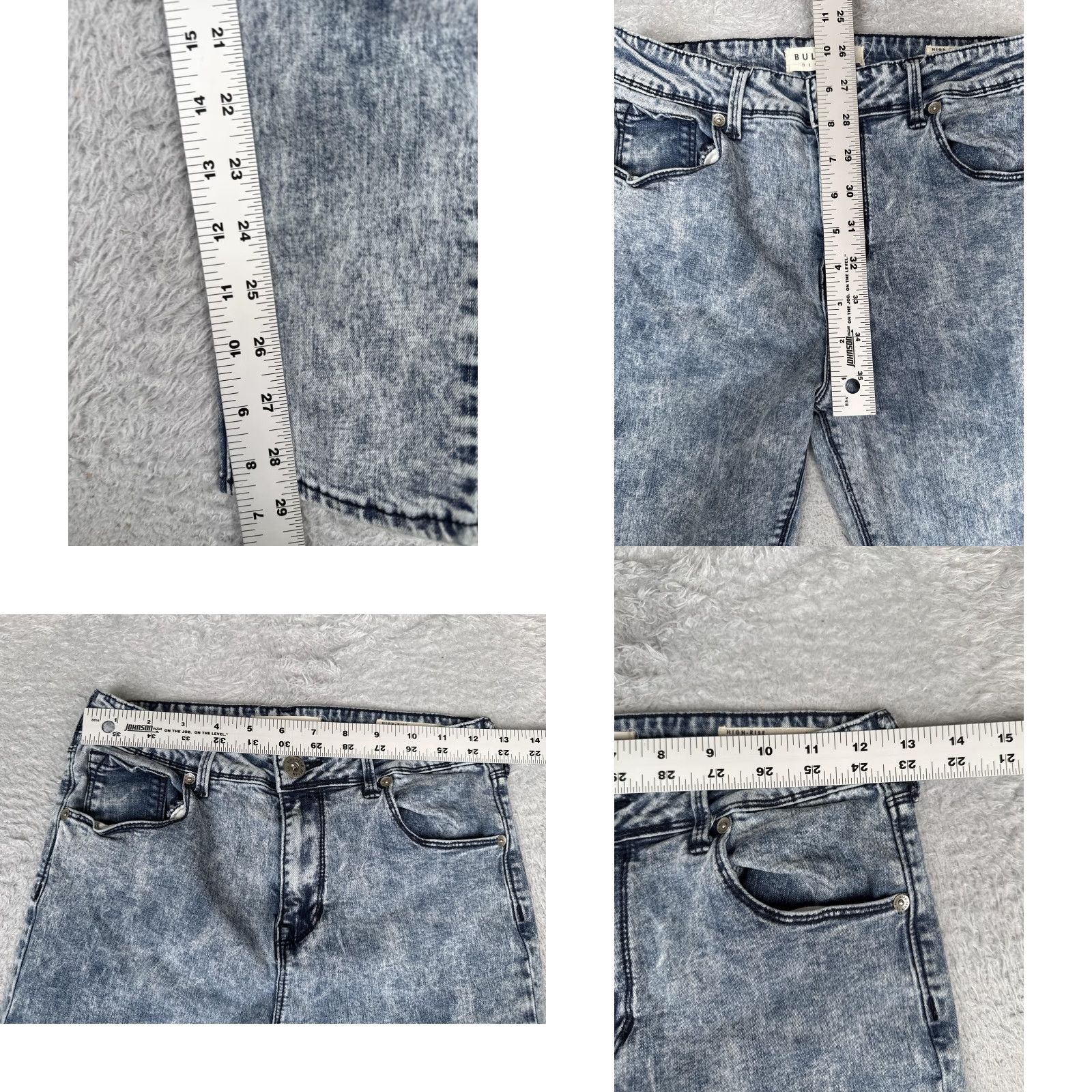 Vintage Bullhead Juniors Jegging Jeans Gray Acid Wash Mid Rise 25in Waist 7 inseam 29in Slim 5-Pocket Denim Womens Size 28" / US 6 / IT 42 - 8 Thumbnail