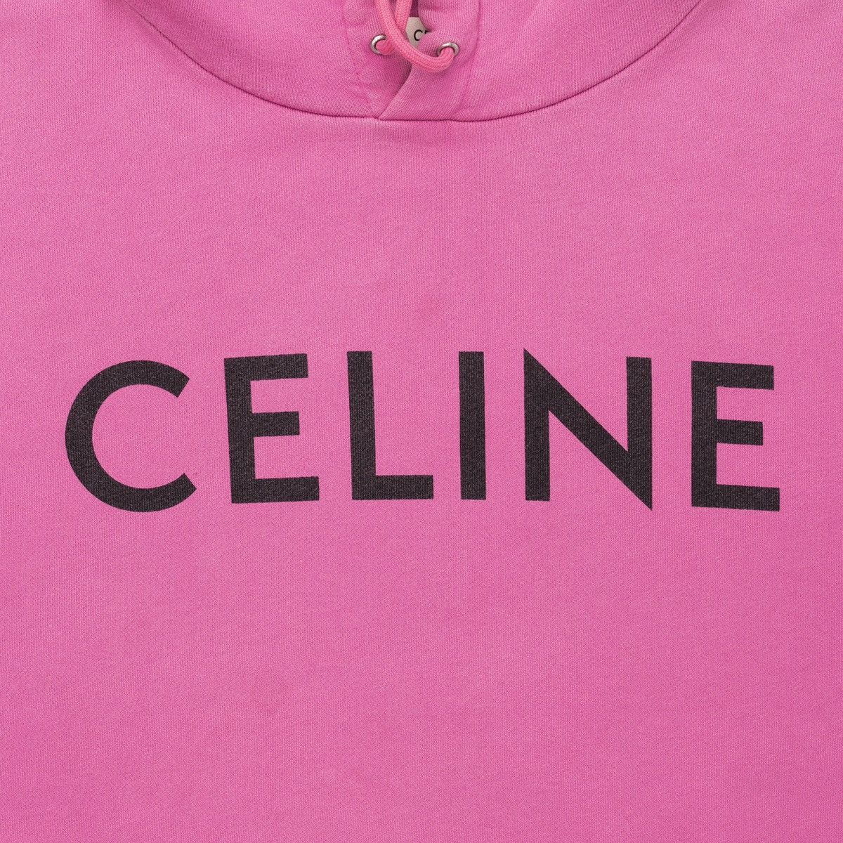 Celine Logo Loose Fit Hooded Sweatshirt Pink Black Size US M / EU 48-50 / 2 - 3 Thumbnail