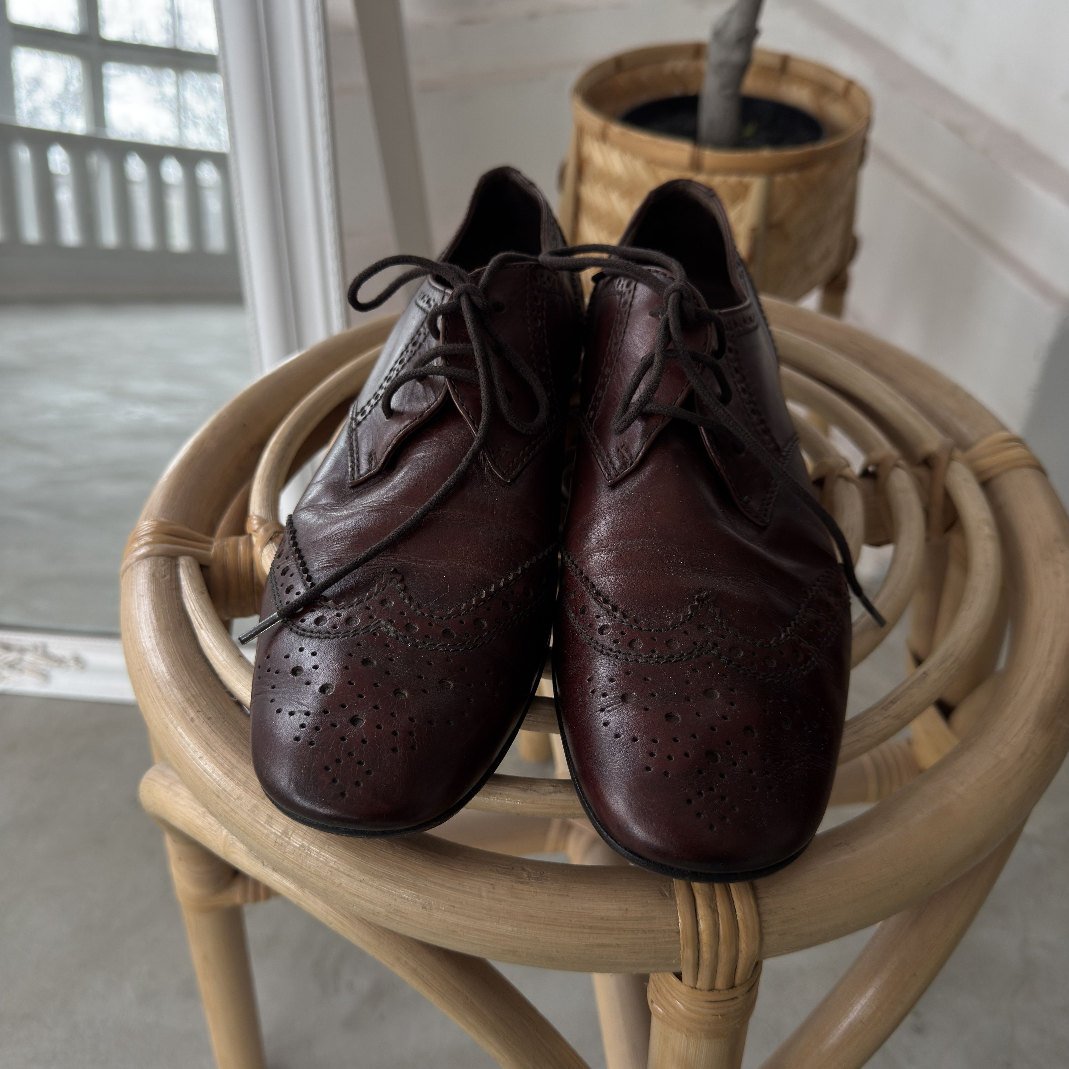 Miu Miu Vintage 90s Miu Miu Cowboys Brown Leather Shoes Size US 9 / IT 39 - 2 Thumbnail