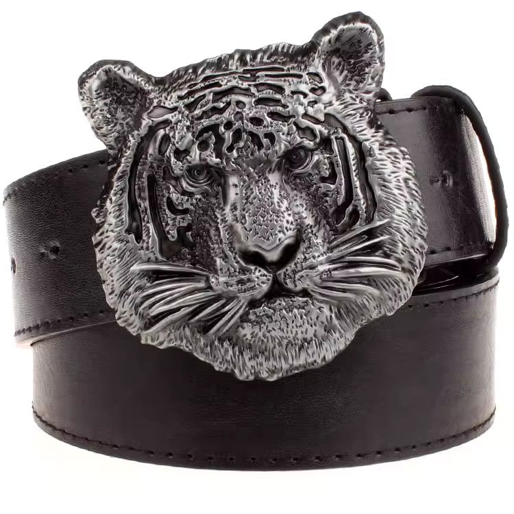 Designer Tiger Crazy Vintage Belt Riveted Belts Menswear Accessories Size ONE SIZE - 1 Thumbnail