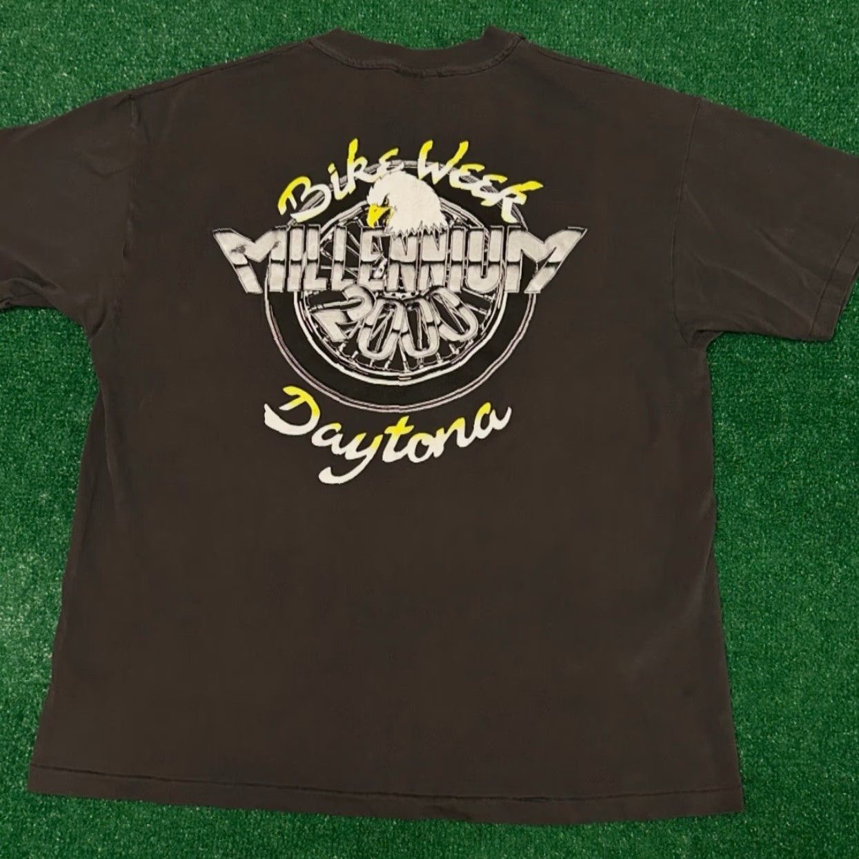 Vintage VINTAGE 90s Y2k Bike Week Daytona Beach Biker Eagle 2000 VTG Shirt Mens XL Black Short Sleeve T-Shirt Size US XL / EU 56 / 4 - 4 Thumbnail