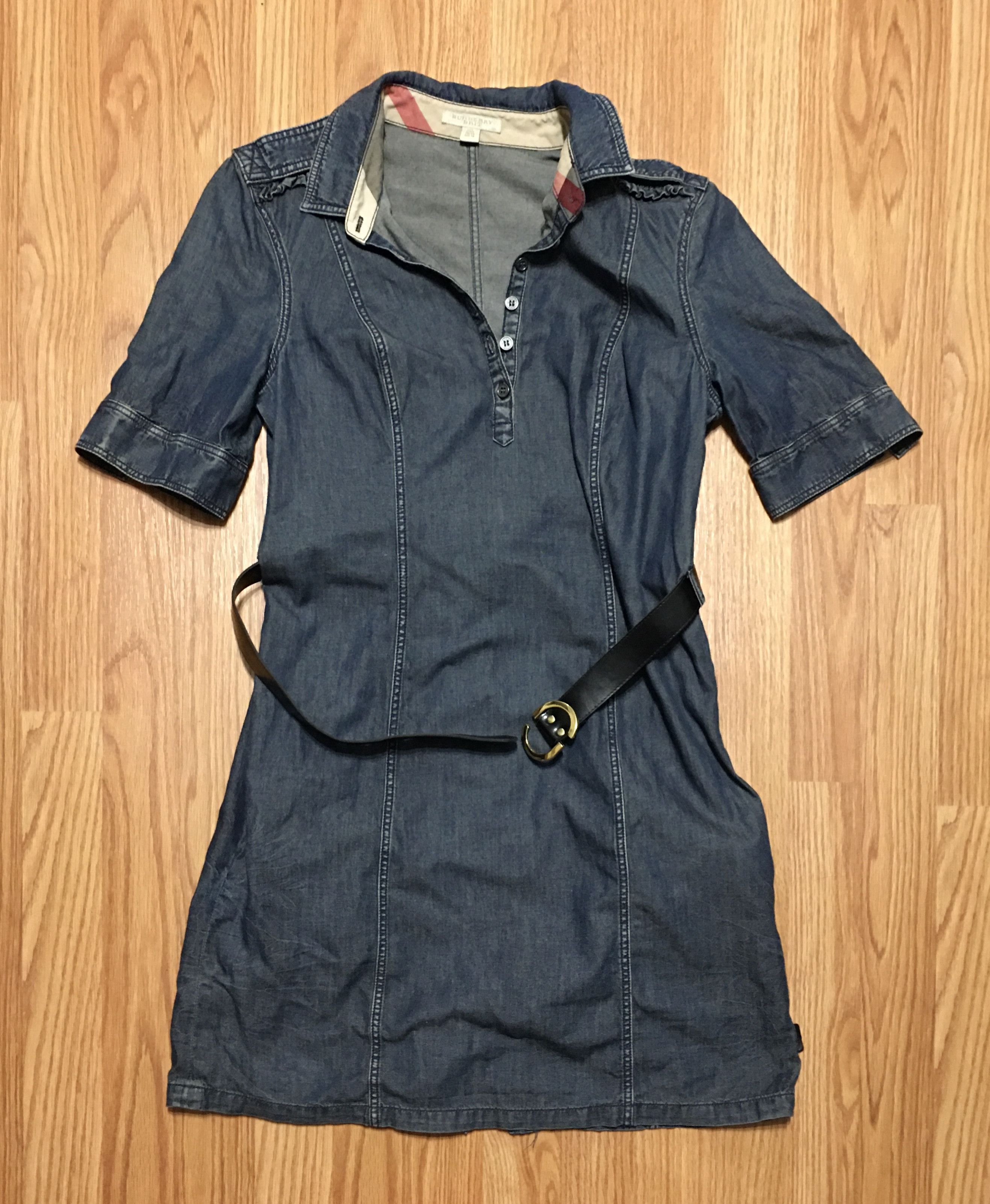 Burberry Burberry Brit Denim Blue Cotton Dress UK8 US6 Size S / US 4 / IT 40 - 6 Thumbnail