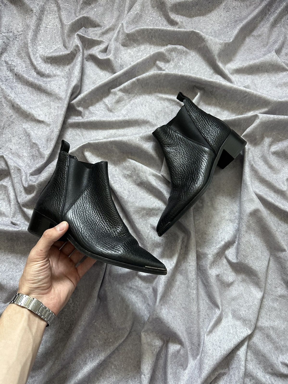 Acne Studios Acne Studios Jensen Ankle Boots In Leather Women Black Size US 6 / IT 36 - 1 Thumbnail