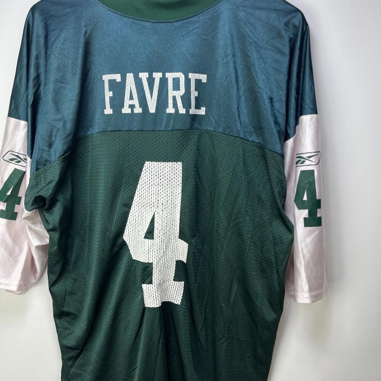 Reebok Vintage New York Jets Brett Favre Number 4 Jersey 2XL Size ONE SIZE - 8 Thumbnail