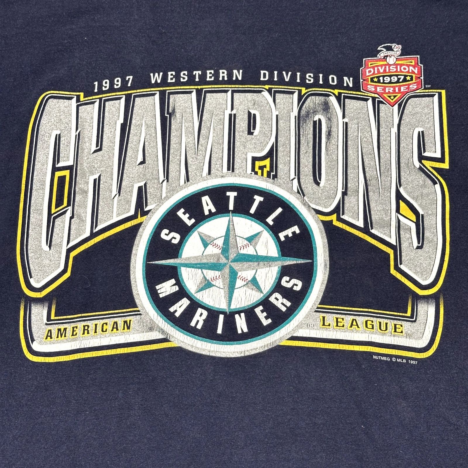 MLB × Vintage Vintage 90s Seattle Mariners Western Division Champs Tee Size US XXL / EU 58 / 5 - 3 Thumbnail