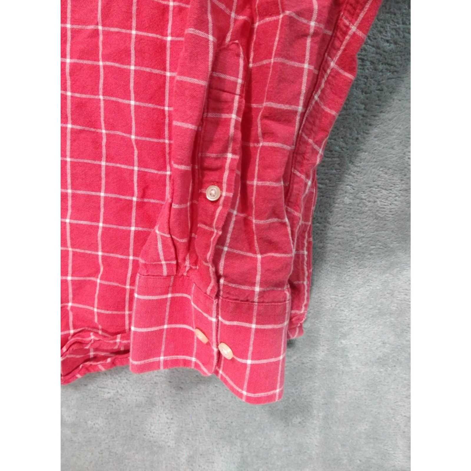 Banana Republic VINTAGE Banana Republic Shirt Mens XL Red Plaid Linen Blend Long Sleeve Button- Down Size US XL / EU 56 / 4 - 3 Thumbnail