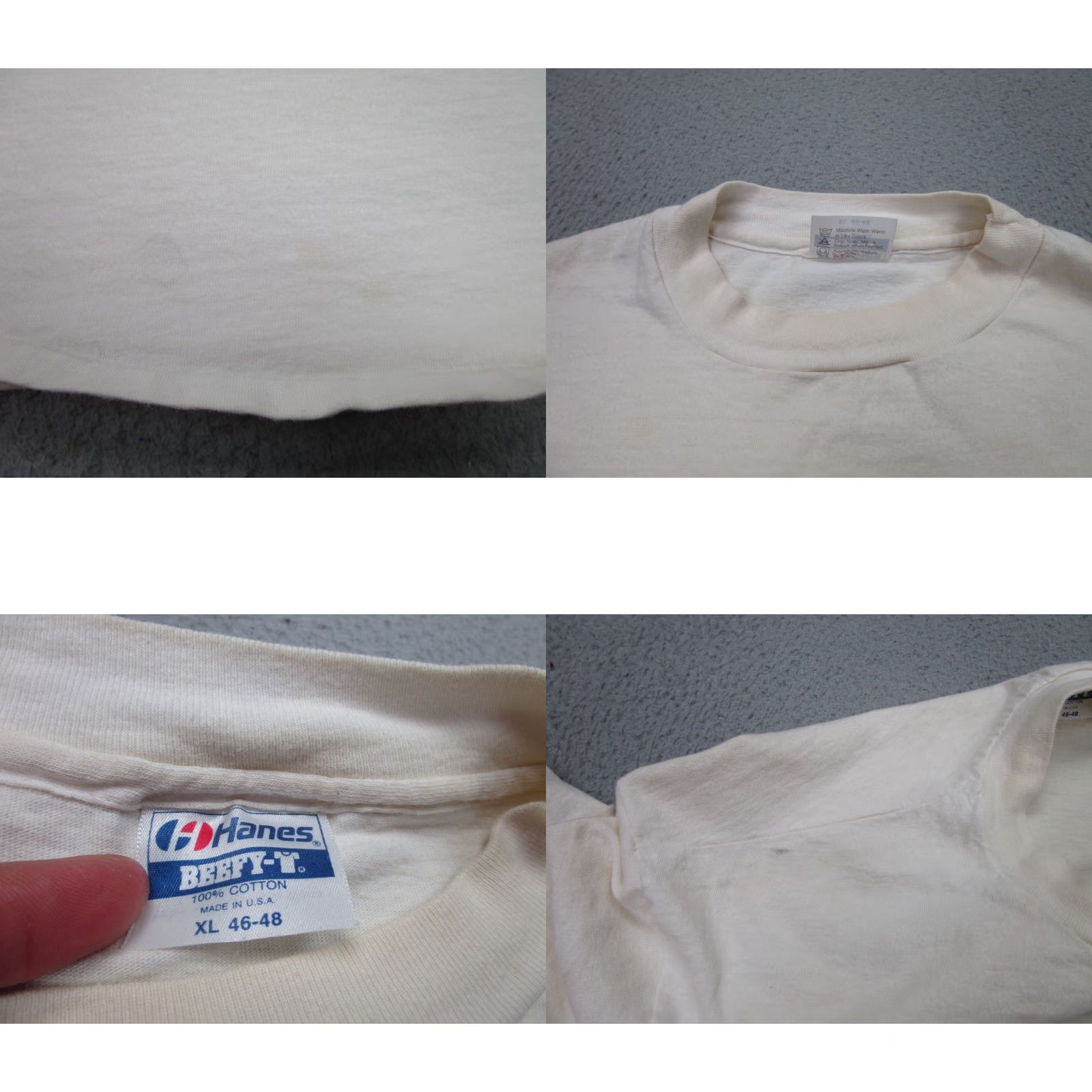 Hanes VINTAGE Hanes T-Shirt Mens XL White 90s Hip Hop Size US XL / EU 56 / 4 - 8 Thumbnail