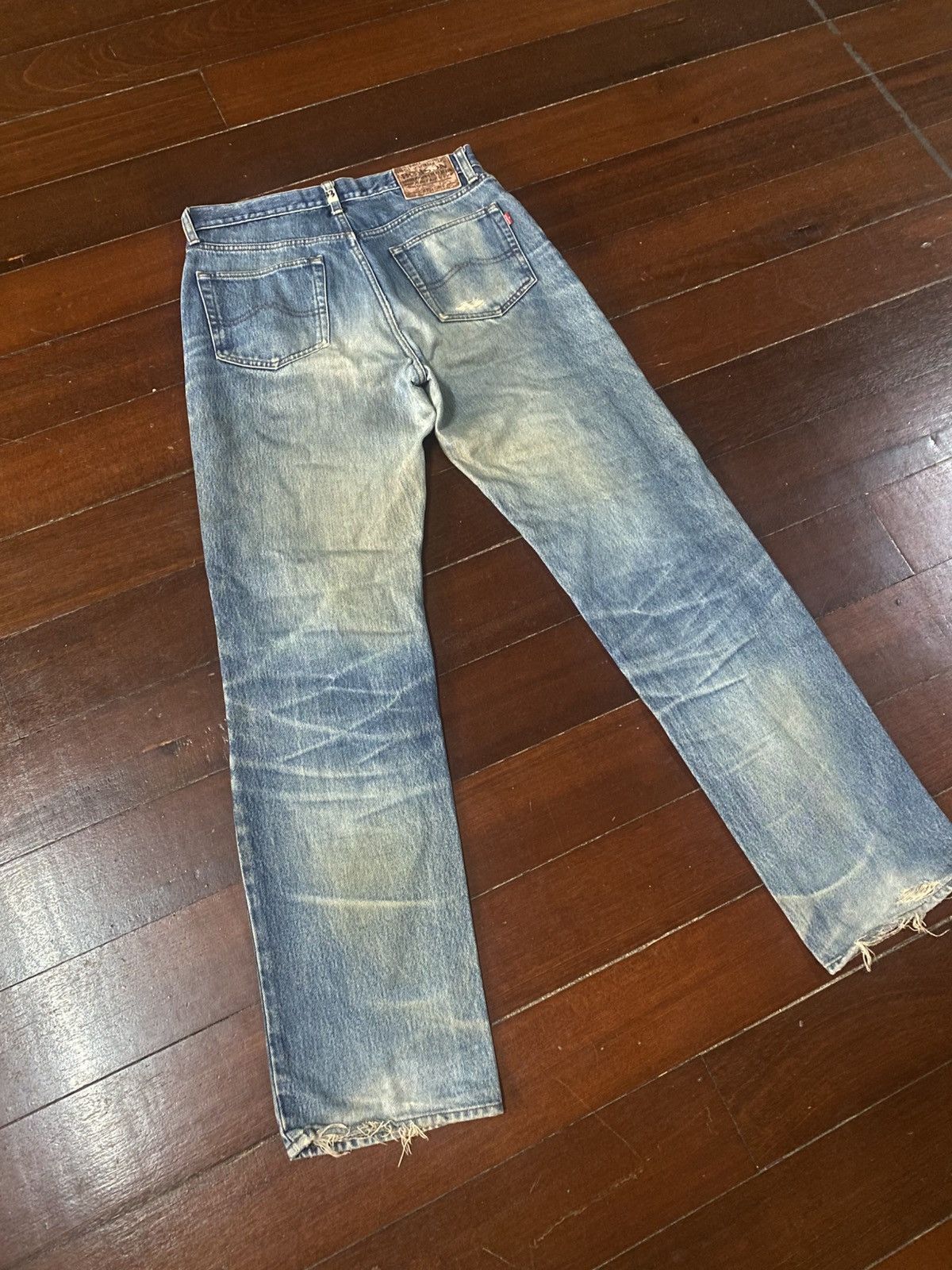Japanese Brand 🔥Mega Rare🔥Japanese Bobson Distressed Denim Jeans mud wash Size US 33 - 11 Thumbnail
